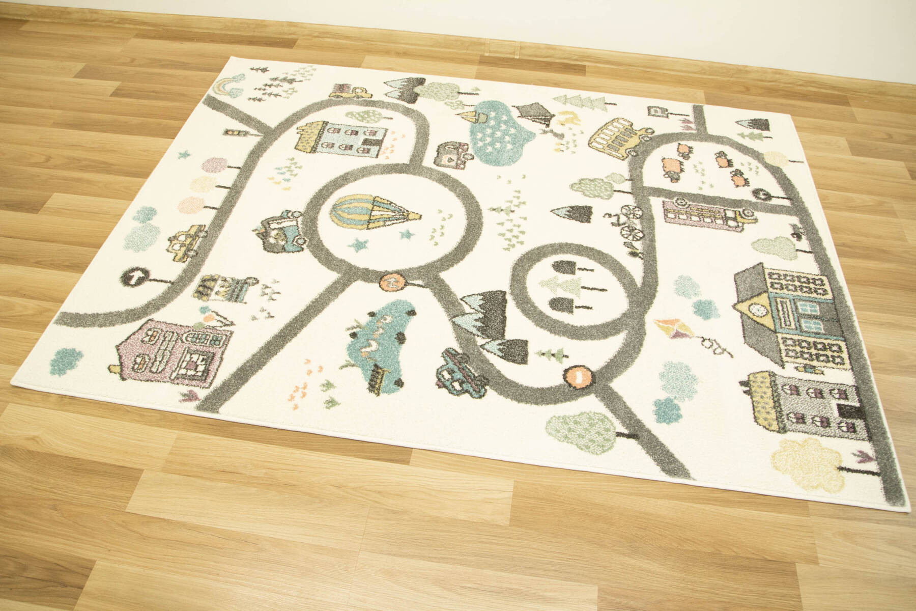 Metrážový koberec Lima 9376A uličky, krémový / světle šedý