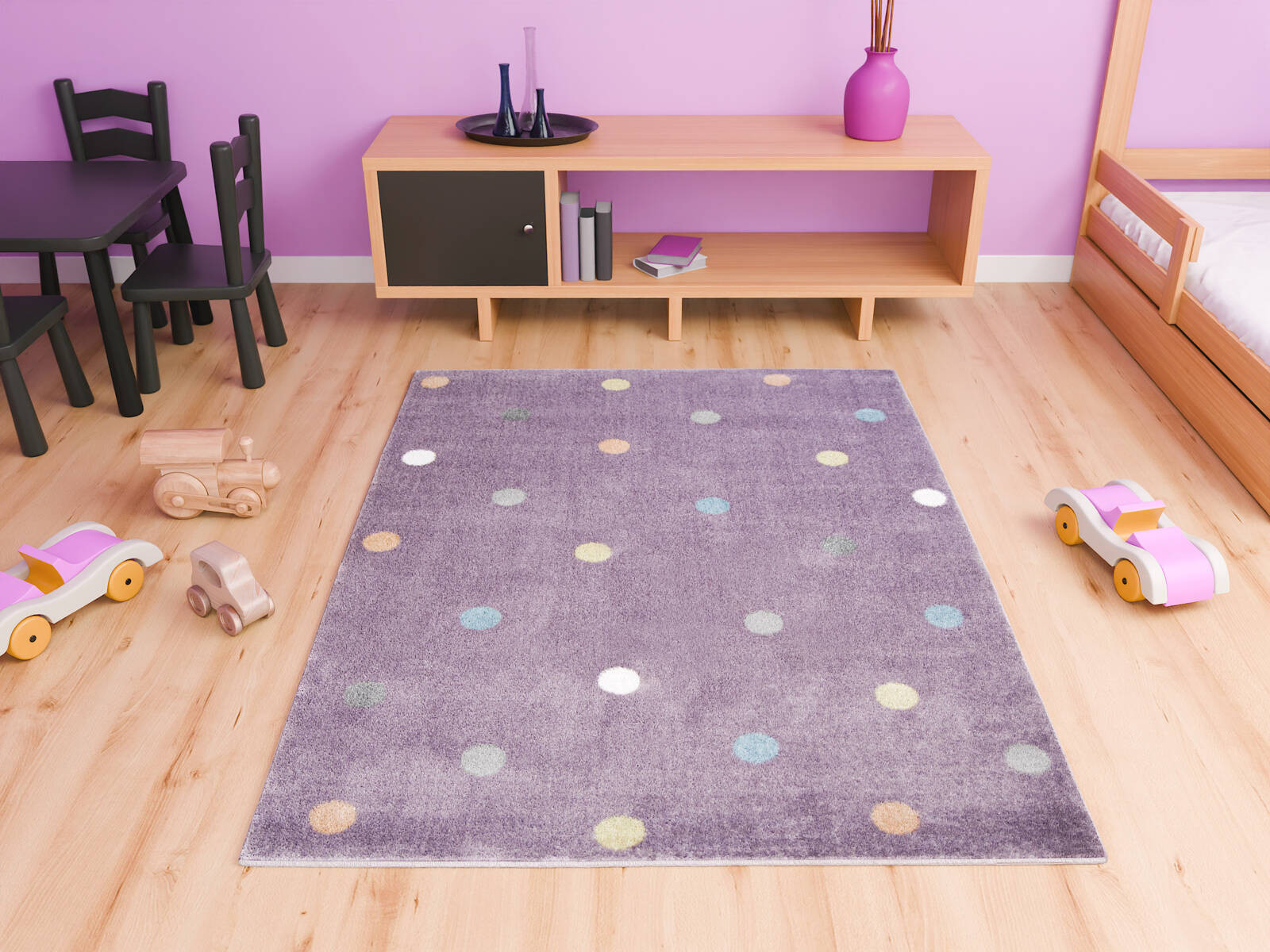 Metrážový koberec Lima C275A fialový / růžový