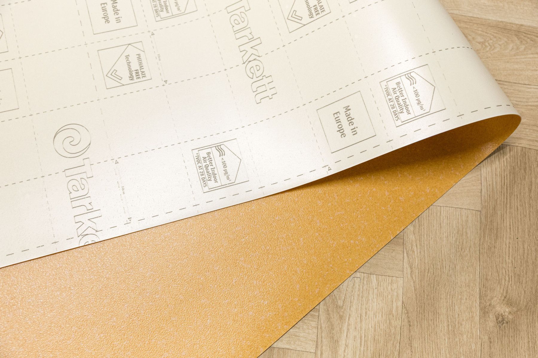 PVC podlaha SPARK Q oranžová / krémová