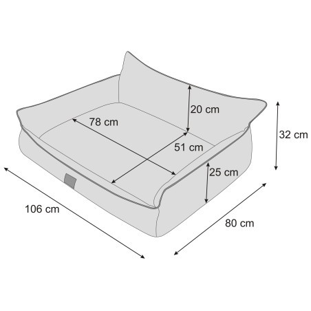 Pelíšek pro psa JOKER XXL ekolen, grafitový ekolen