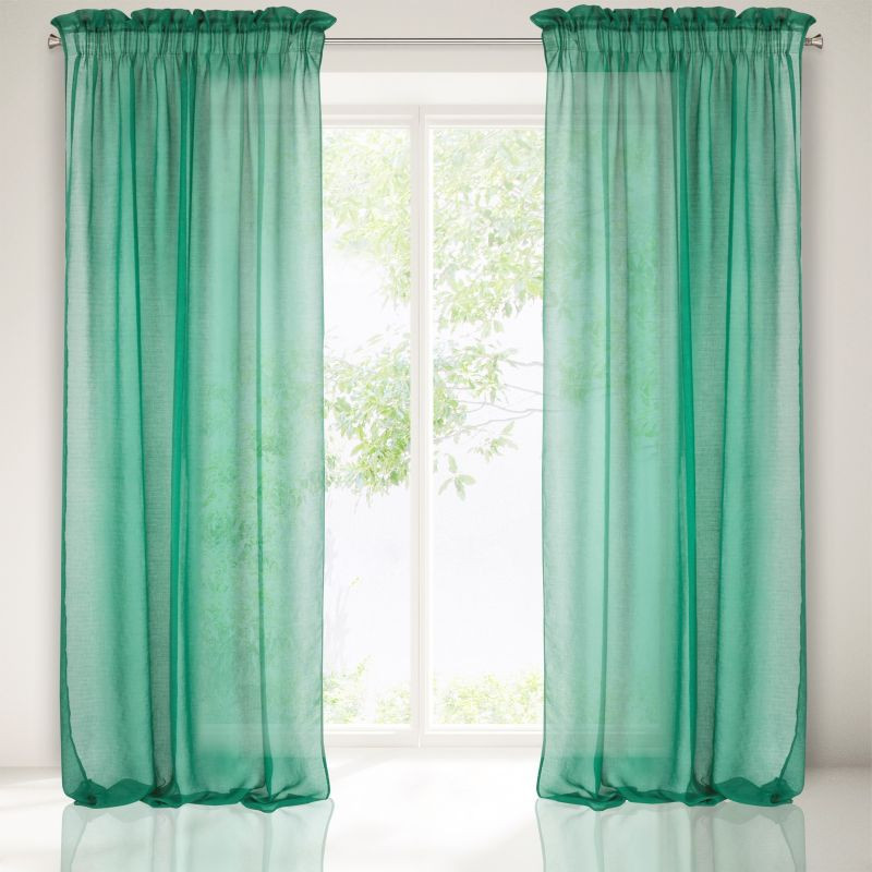 Hotová záclona METIS zelená - s tunelem