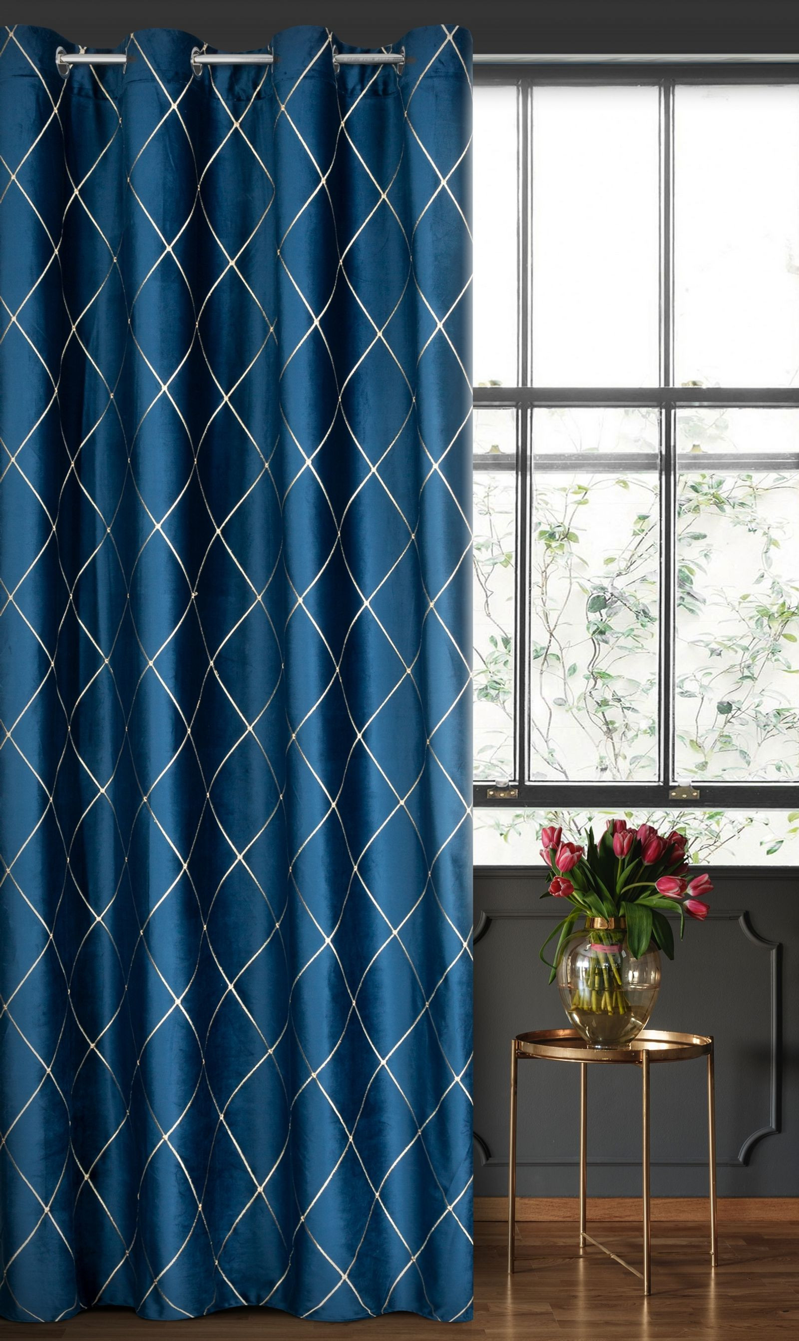 Hotový závěs PIERRE CARDIN MARGO granátový / zlatý - na průchodkách