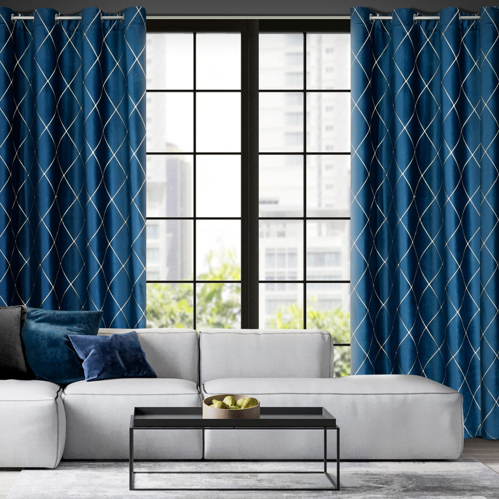 Hotový závěs PIERRE CARDIN MARGO granátový / zlatý - na průchodkách