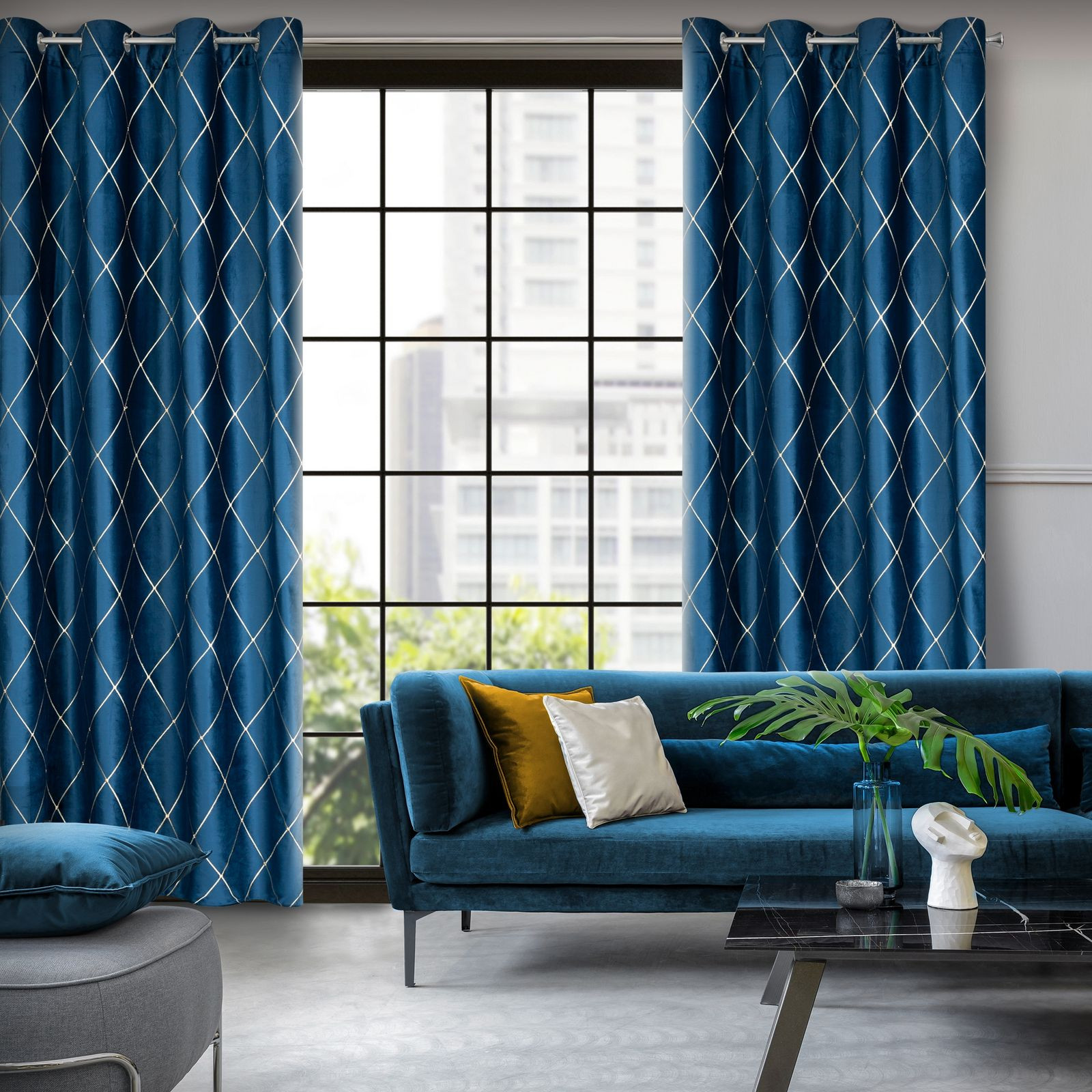 Hotový závěs PIERRE CARDIN MARGO granátový / zlatý - na průchodkách