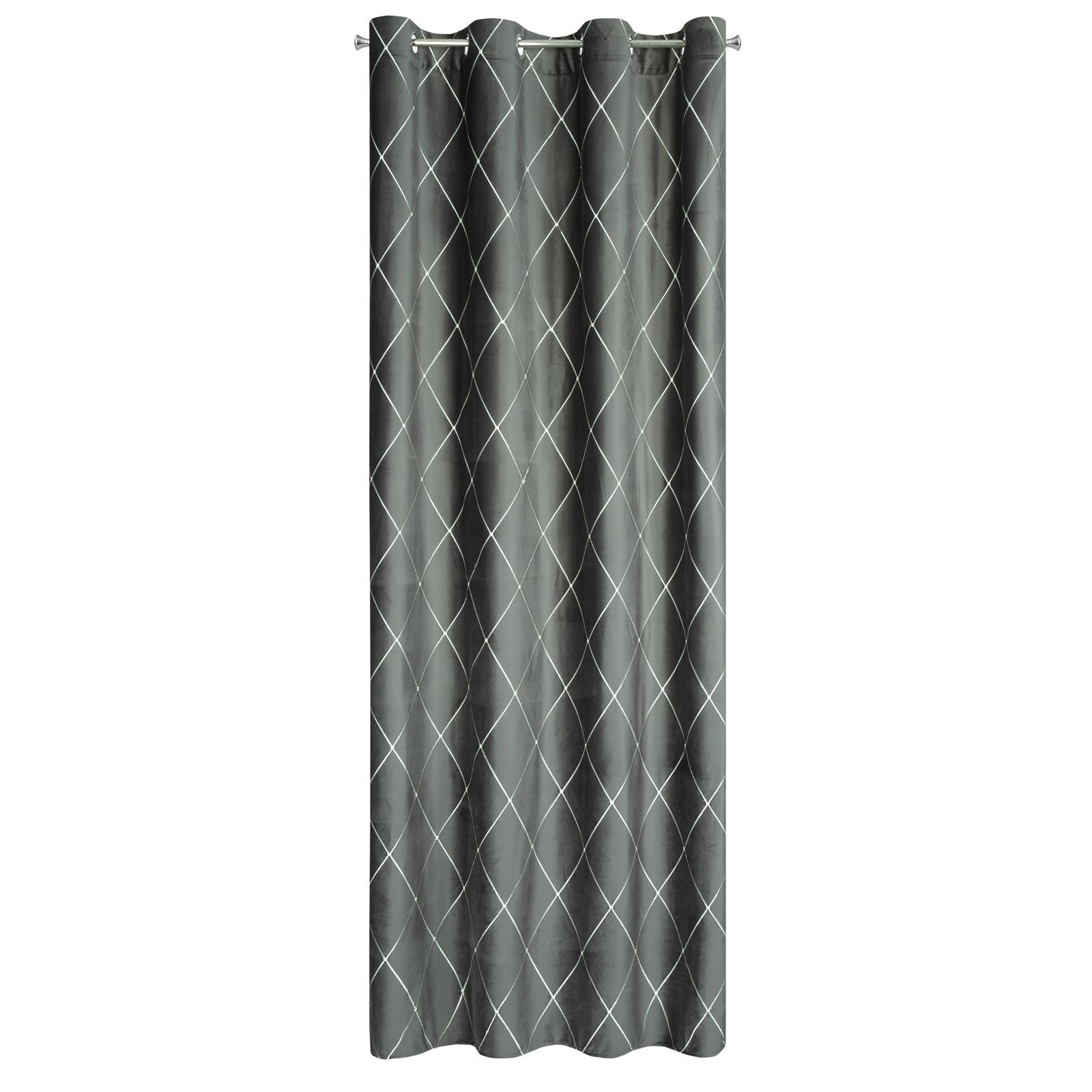 Hotový závěs PIERRE CARDIN MARGO šedý / stříbrný - na průchodkách