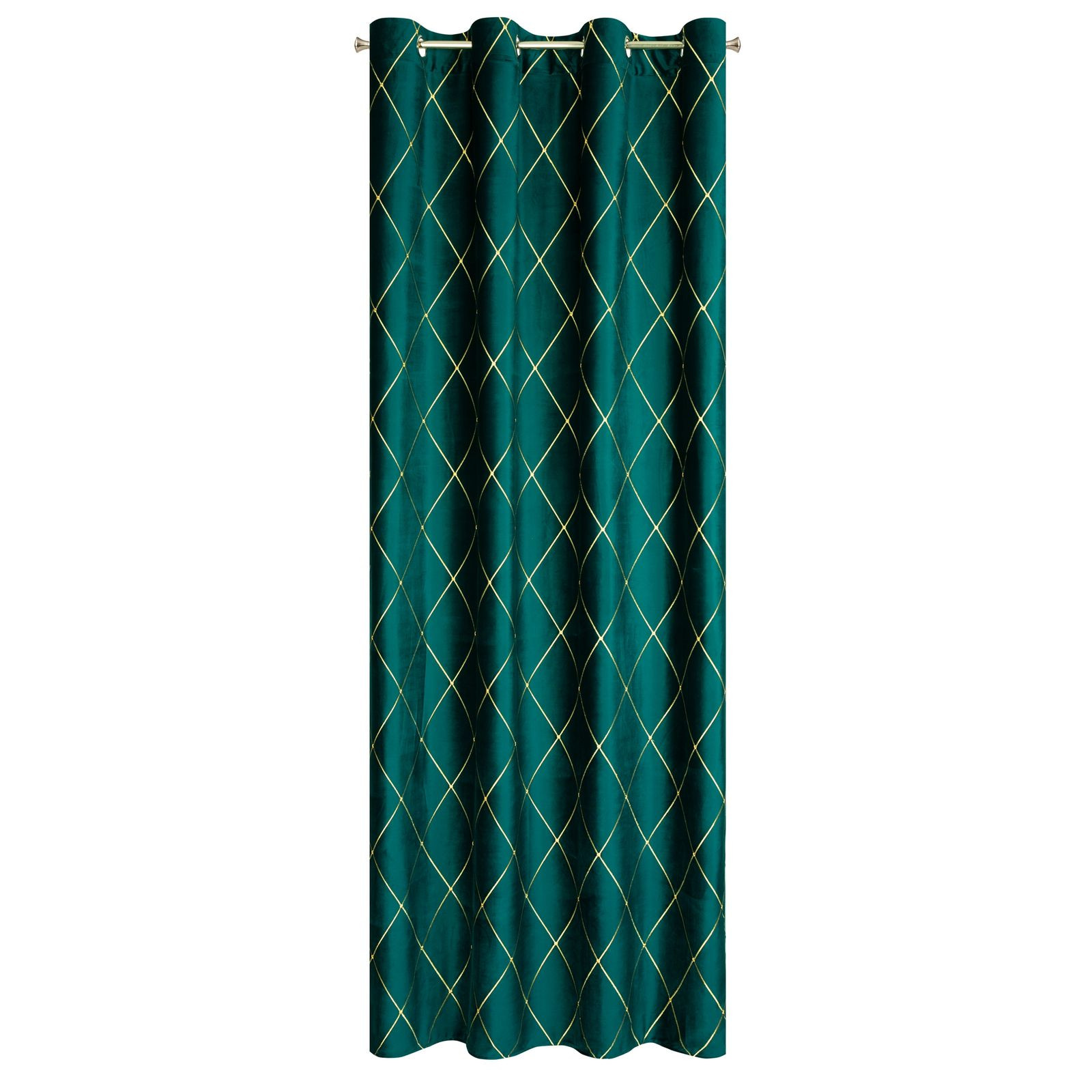 Hotový závěs PIERRE CARDIN MARGO tmavě tyrkysový / zlatý - na průchodkách