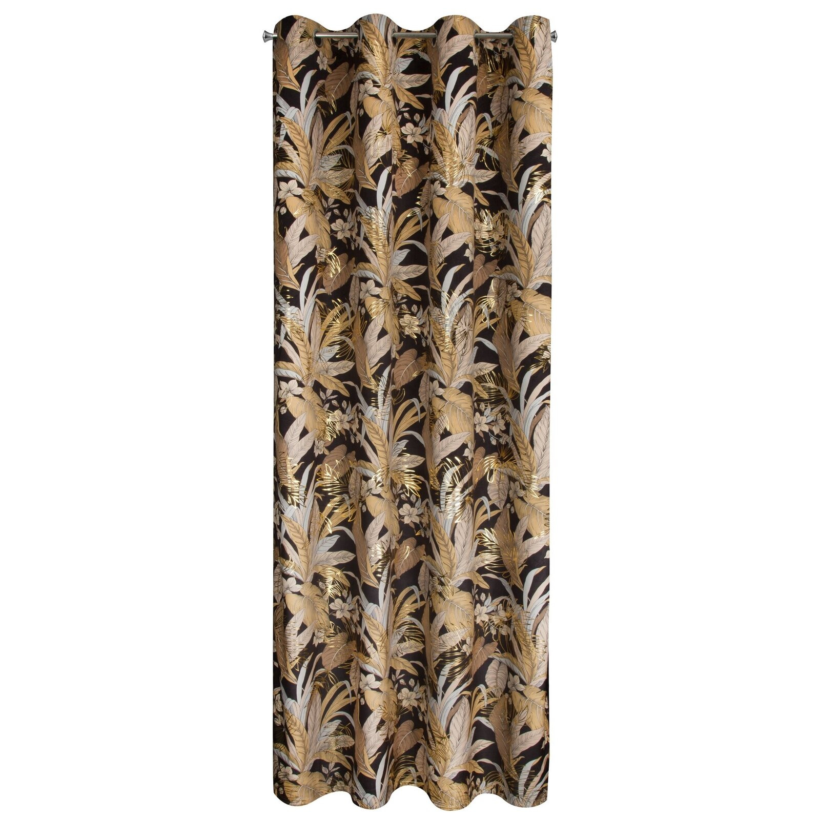 Hotový závěs ADEL černo-zlatý - na průchodkách