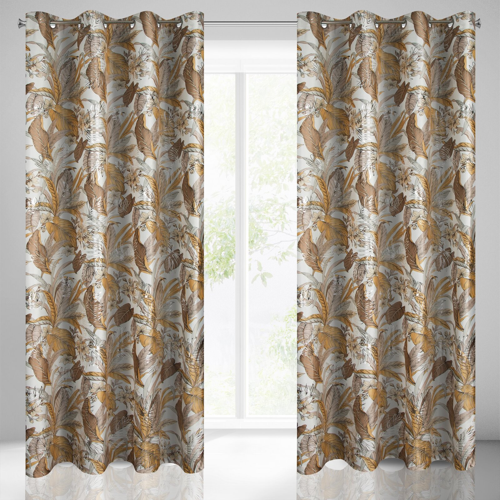 Hotový závěs ADEL bílo-stříbrný - na průchodkách