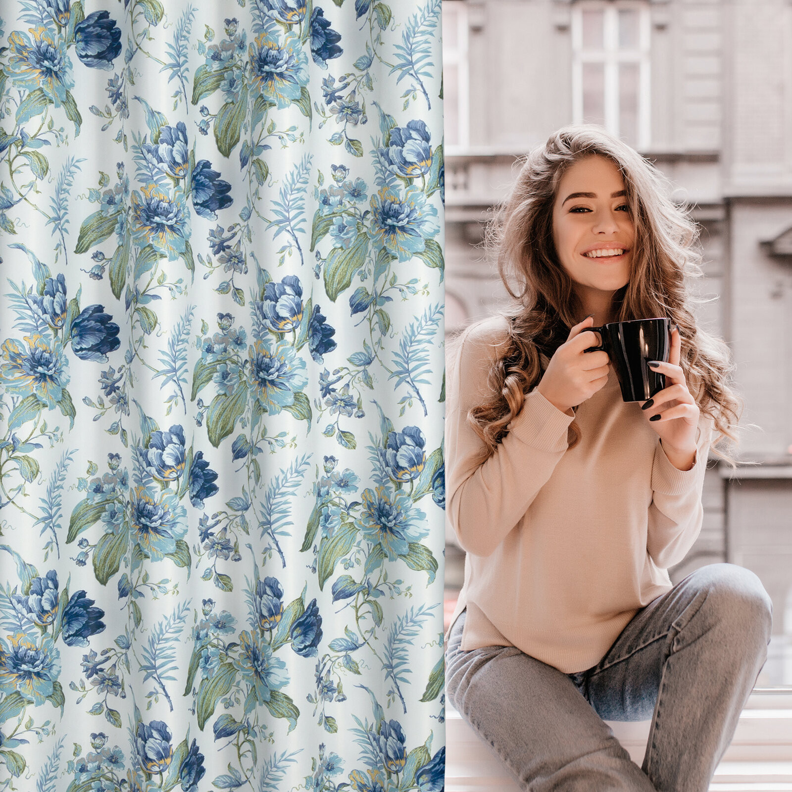 Hotový závěs ALVA vícebarevný - na průchodkách