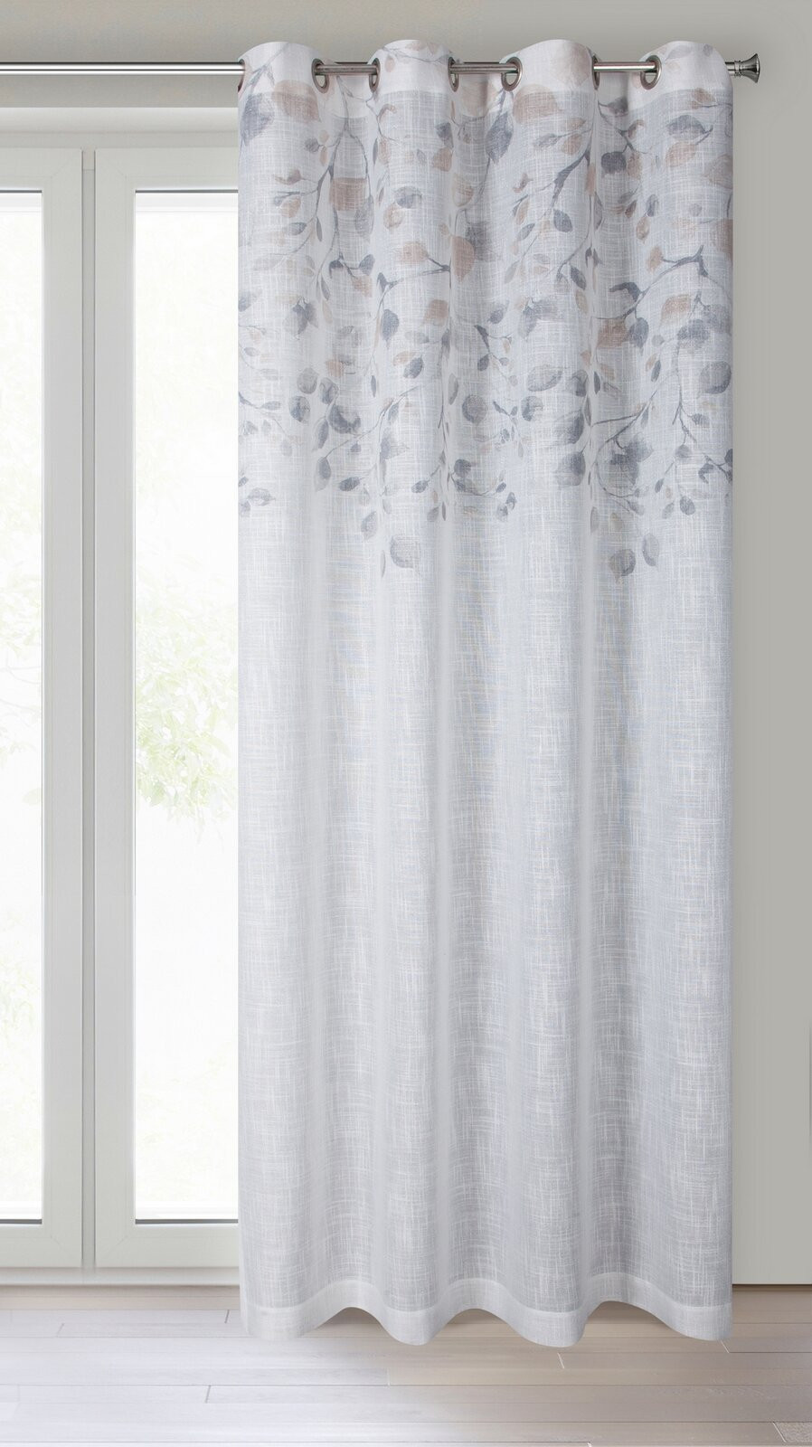 Hotový závěs ANA bílý / béžový - na průchodkách