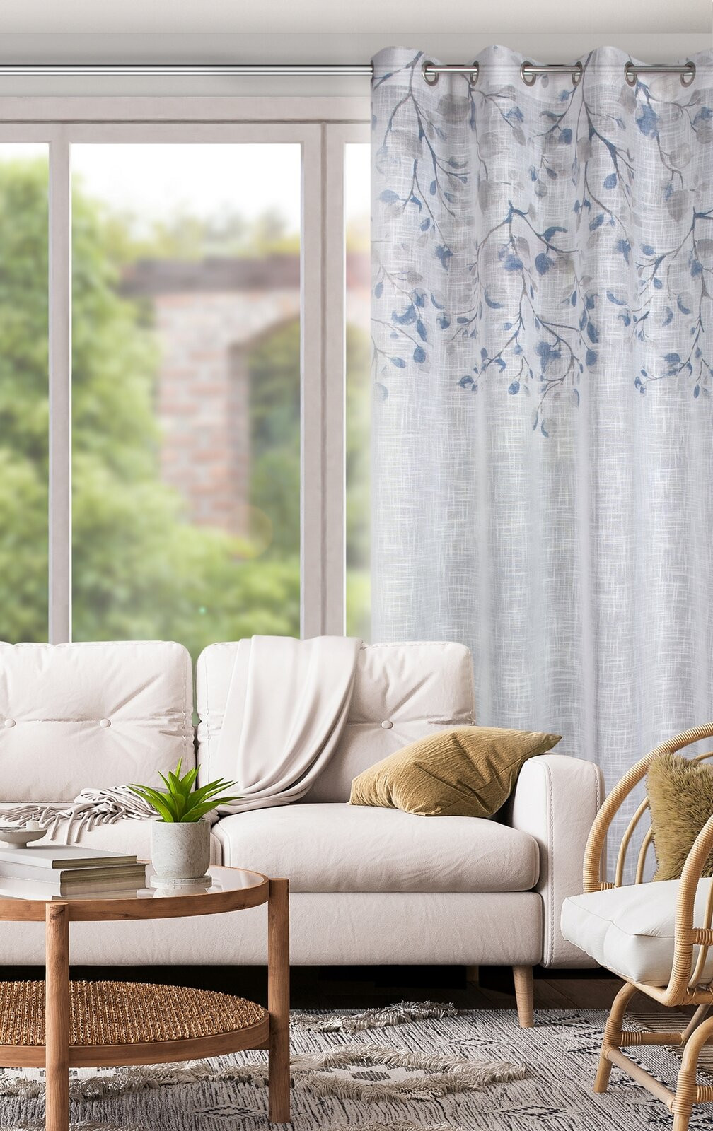 Hotový závěs ANA bílý - na průchodkách