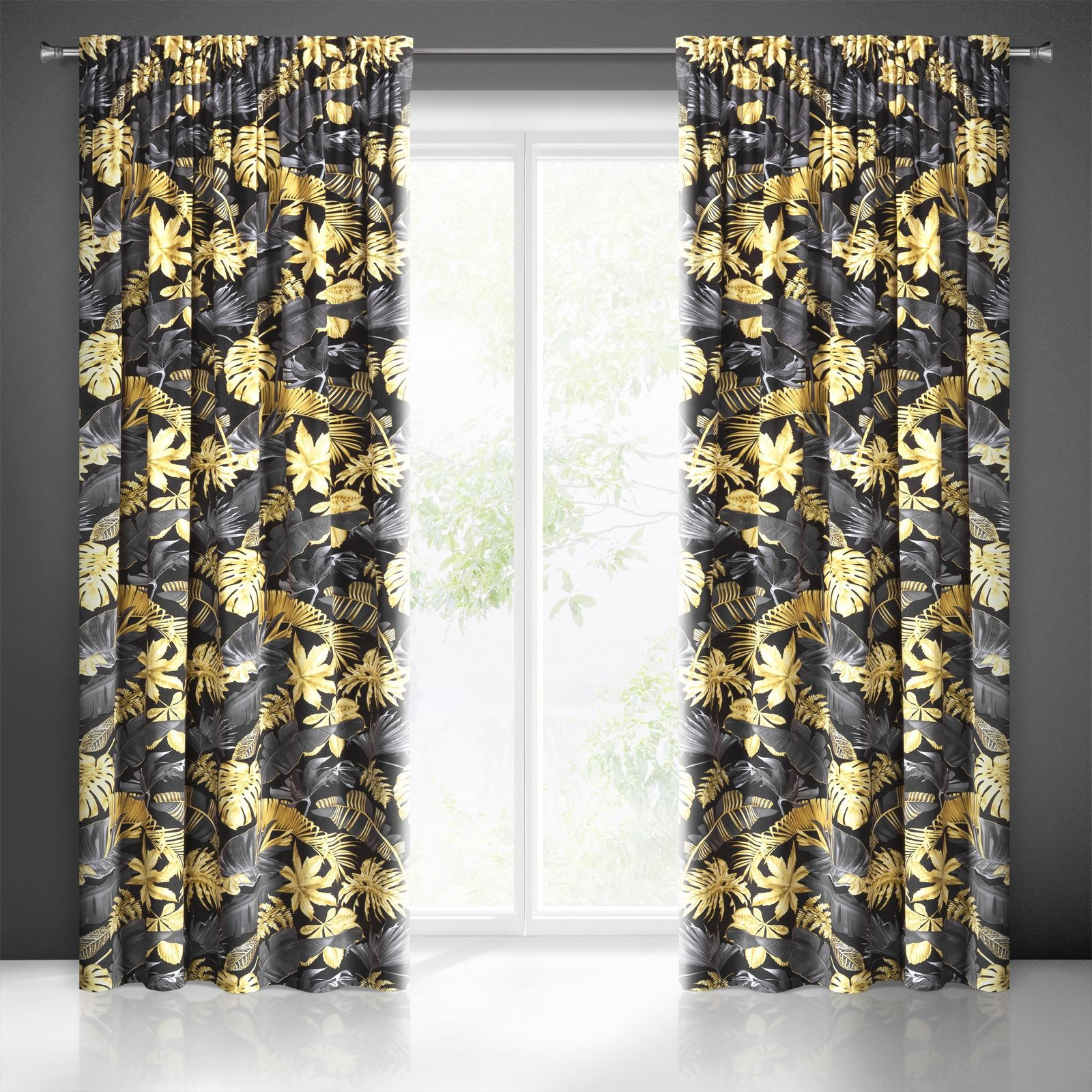 Hotový závěs BLER žlutý - na pásce