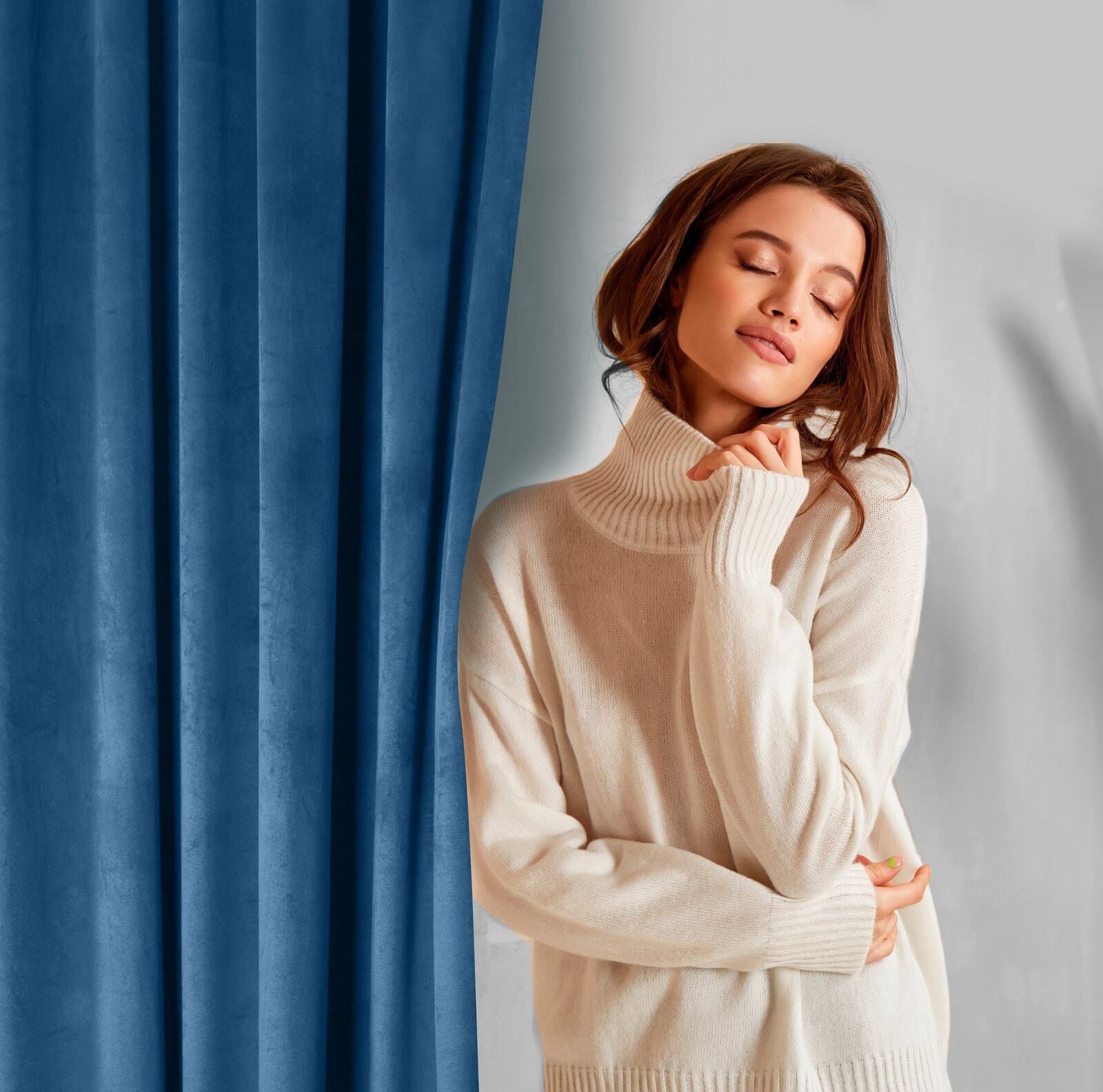 Hotový závěs D91 ROSA granátový - na pásce