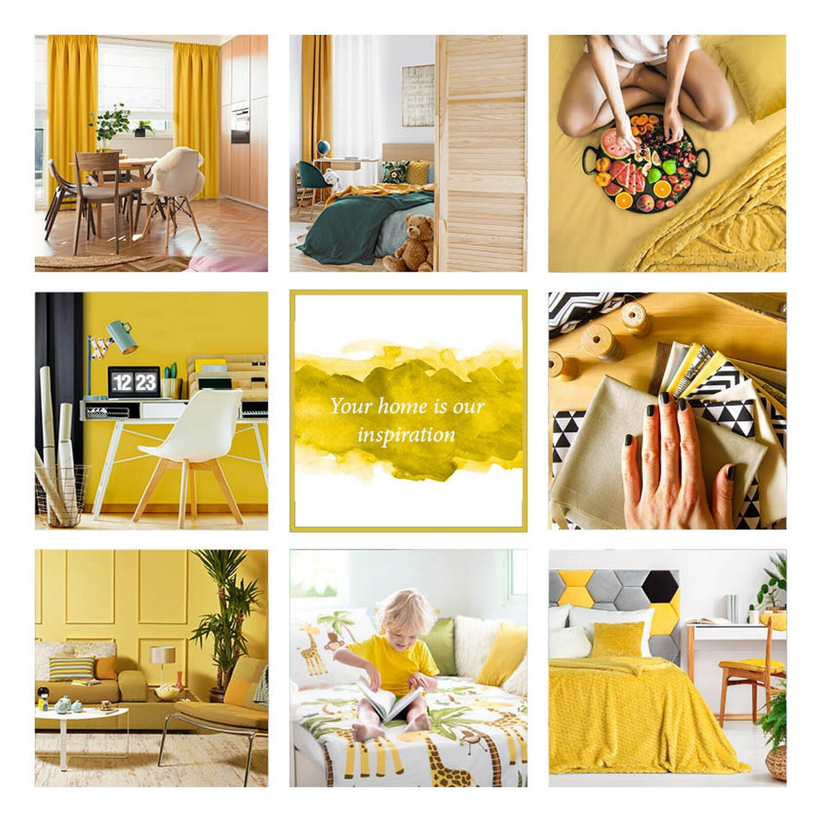 Hotový závěs D91 ROSA hořčicový - na pásce