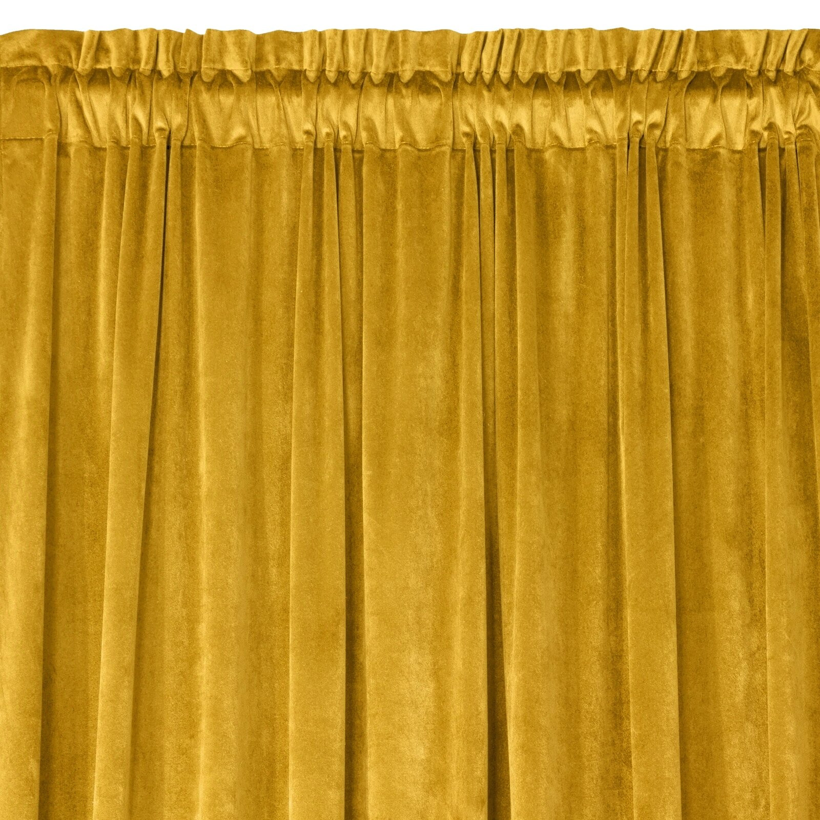 Hotový závěs D91 ROSA hořčicový - na pásce