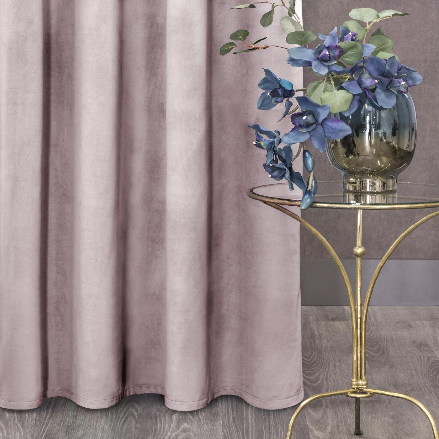 Hotový závěs D91 ROSA pudrově růžový - na pásce