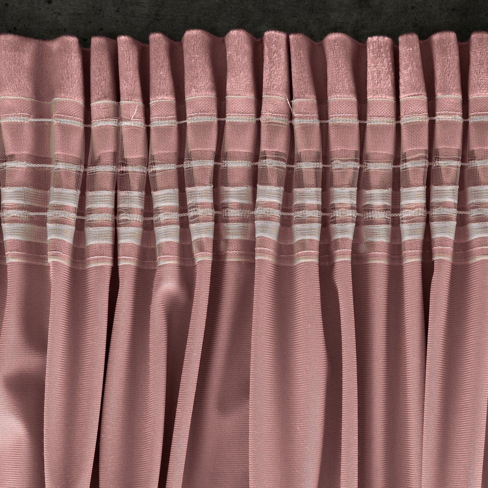 Hotový závěs D91 ROSA tmavě růžový - na pásce