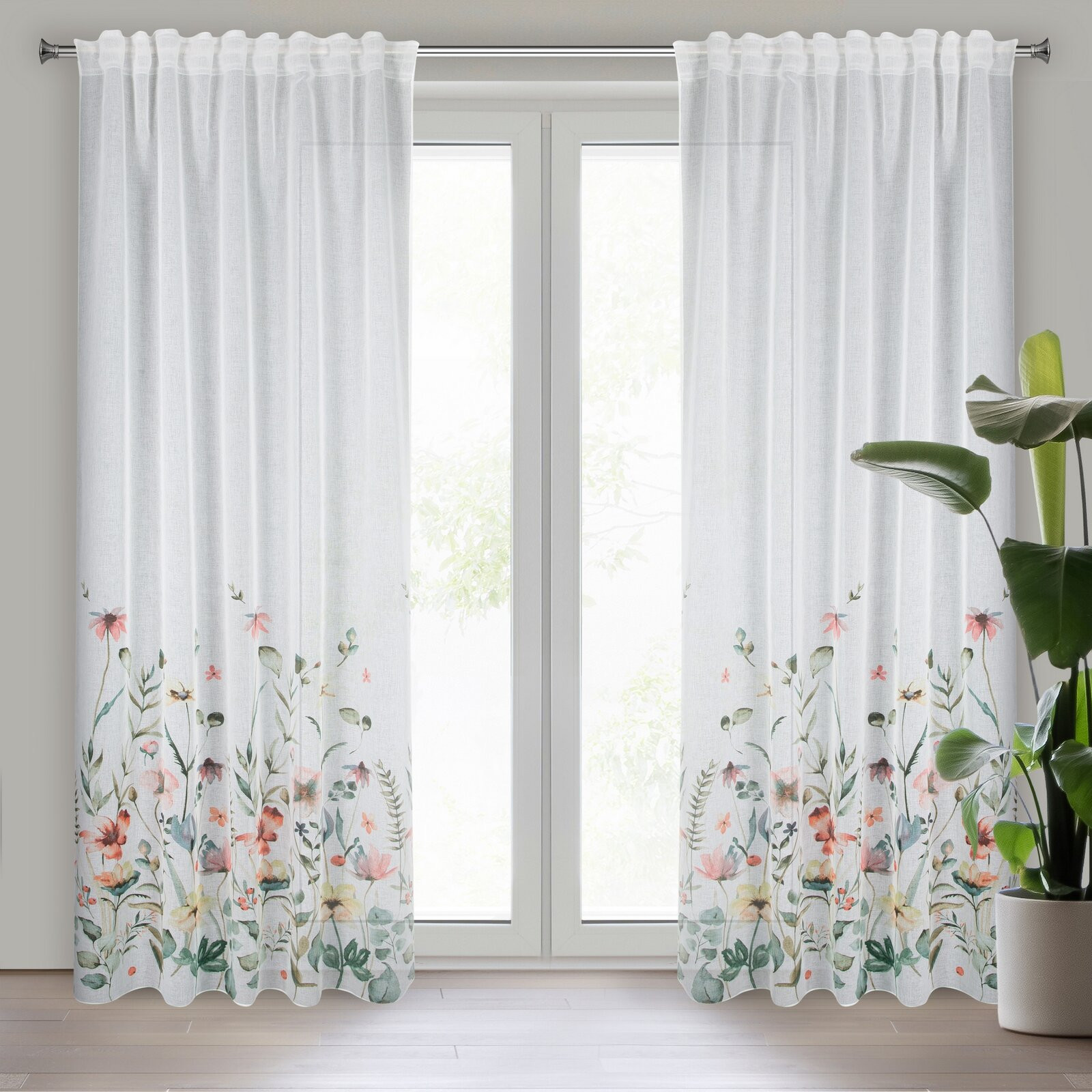 Hotový závěs DOLLY bílý - na pásce