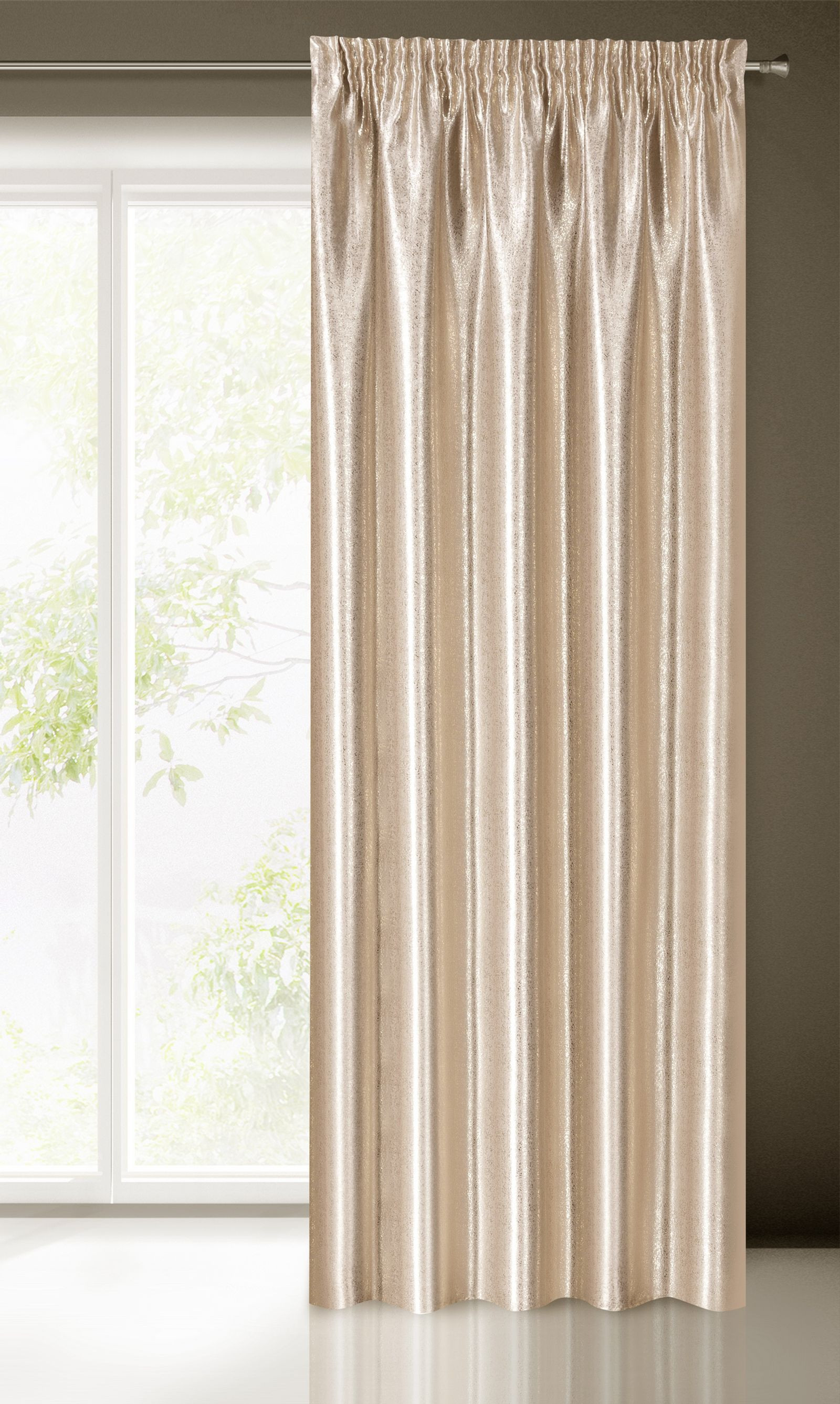 Hotový závěs EBRU béžový - na pásce