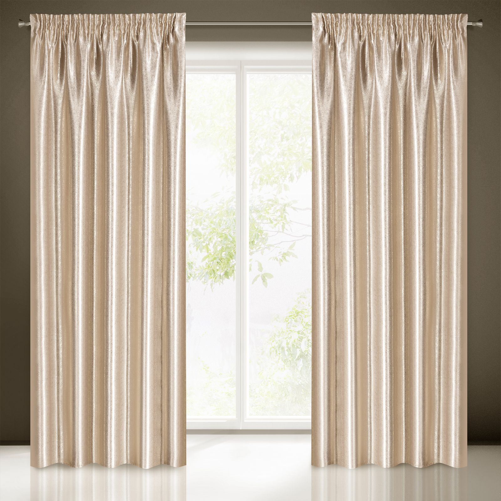 Hotový závěs EBRU béžový - na pásce