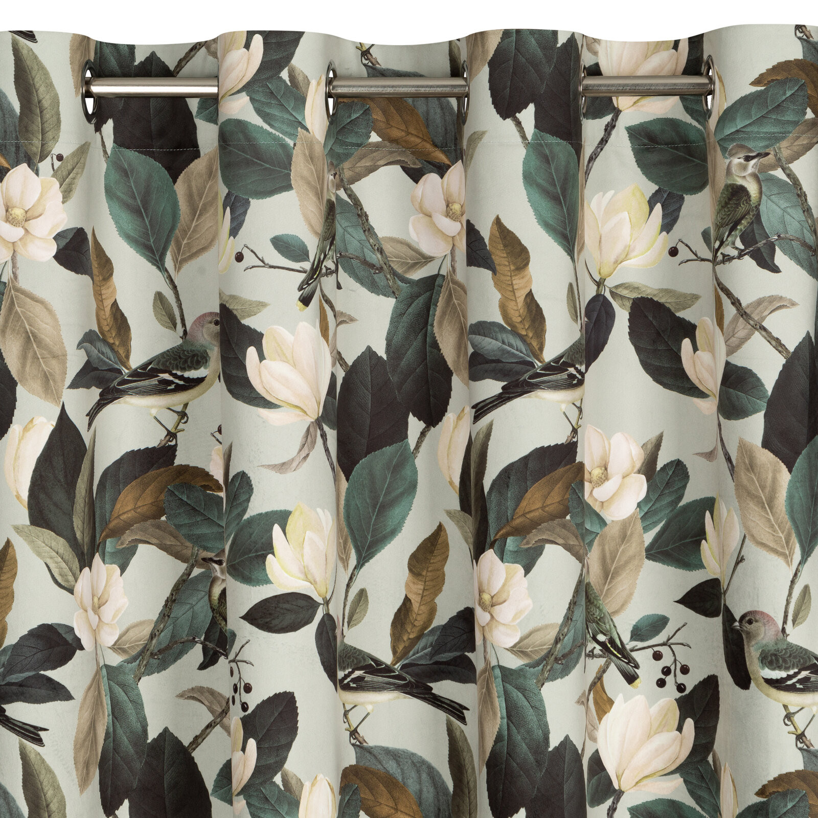 Hotový závěs ELENI olivový - na průchodkách