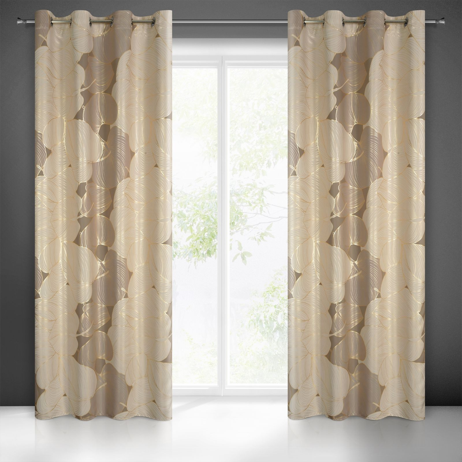 Hotový závěs FREZJA béžový - na průchodkách