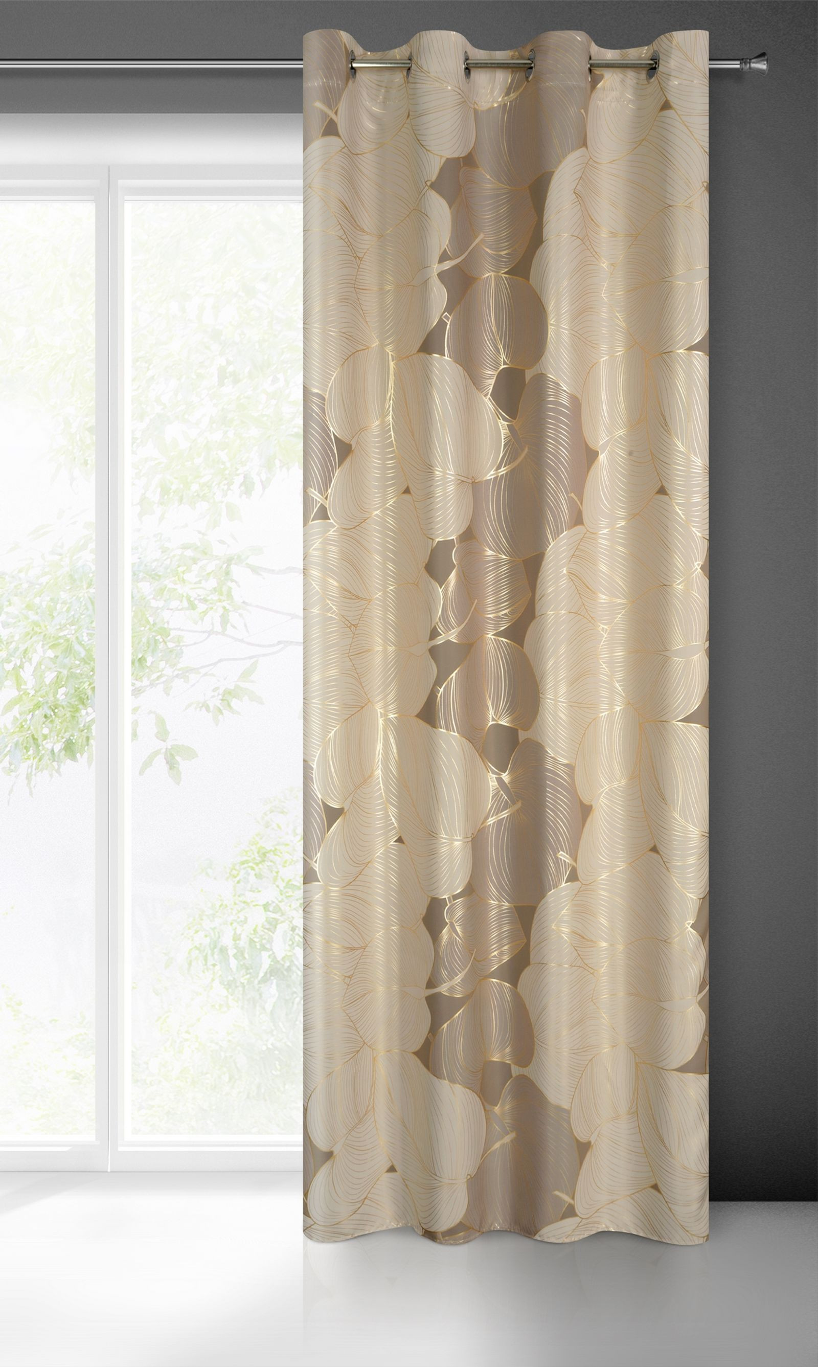 Hotový závěs FREZJA béžový - na průchodkách