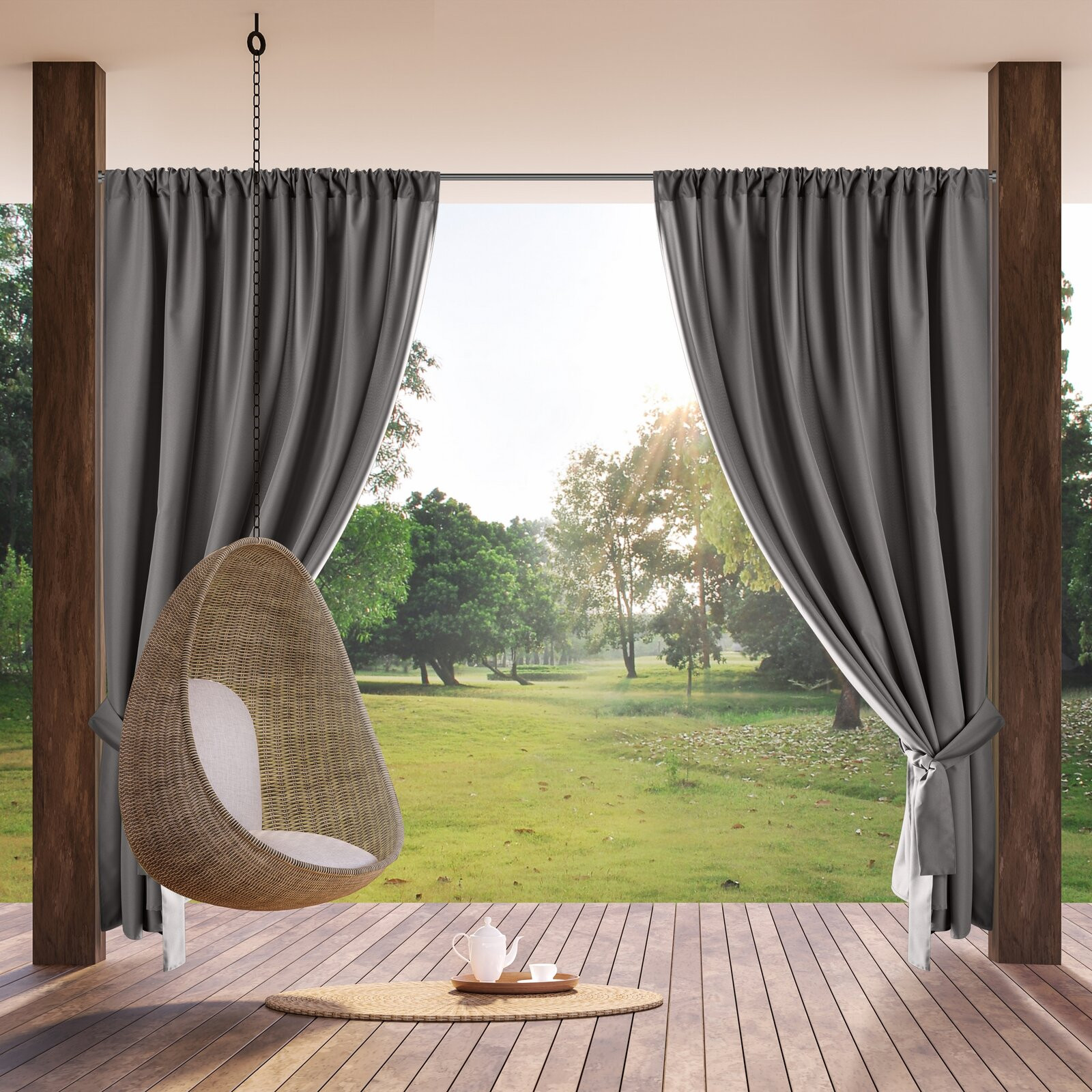 Hotový závěs GARDEN ocelový - s tunelem