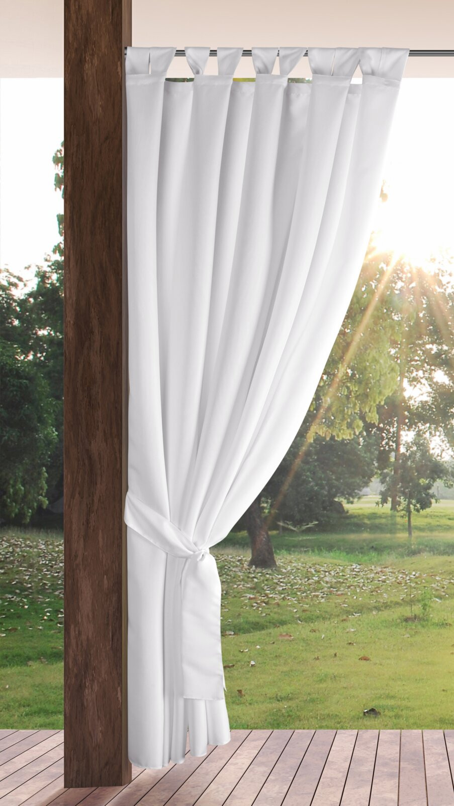 Hotový závěs GARDEN 2 bílý - na průchodkách