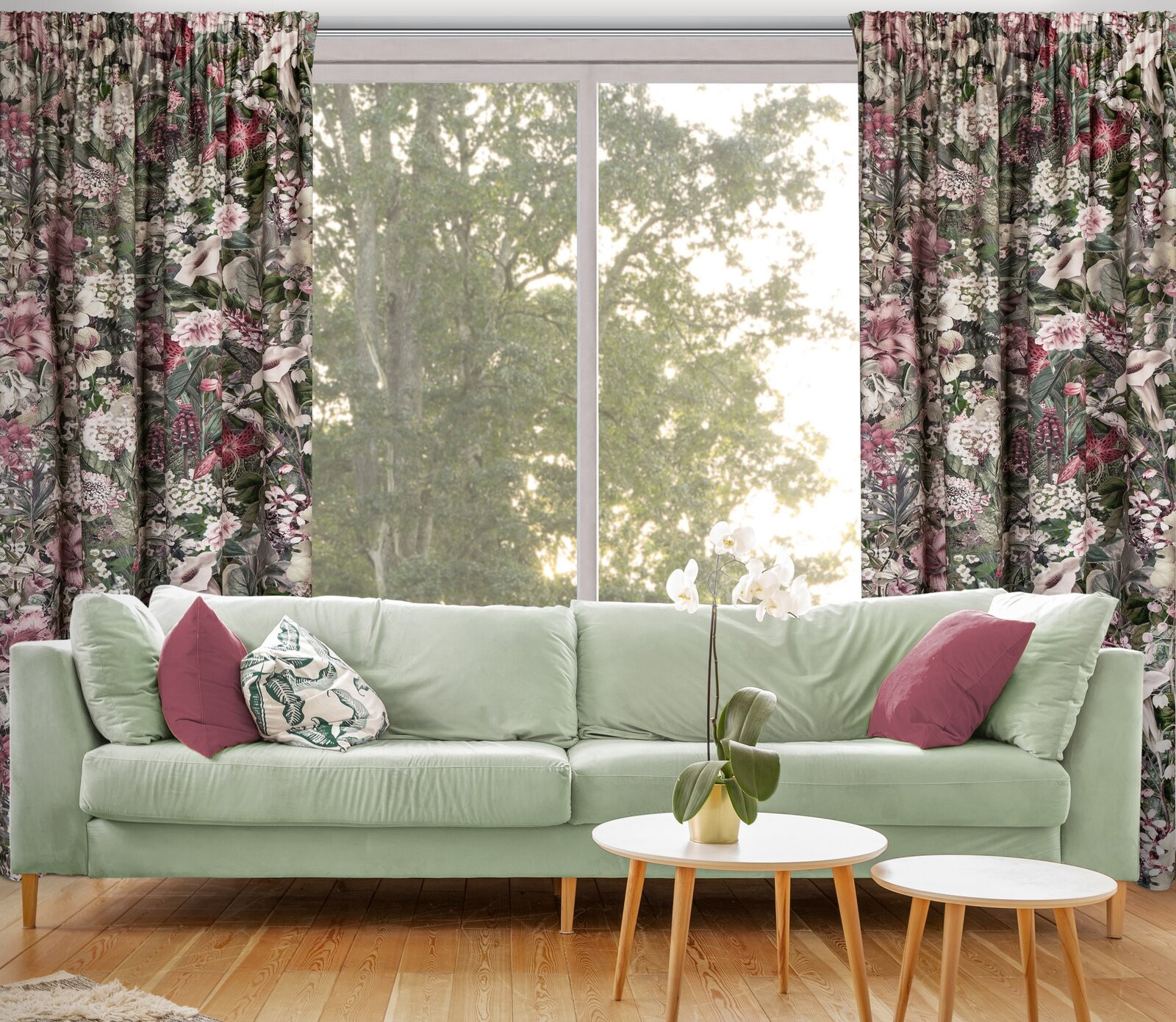 Hotový závěs GLORY zelený - na pásce