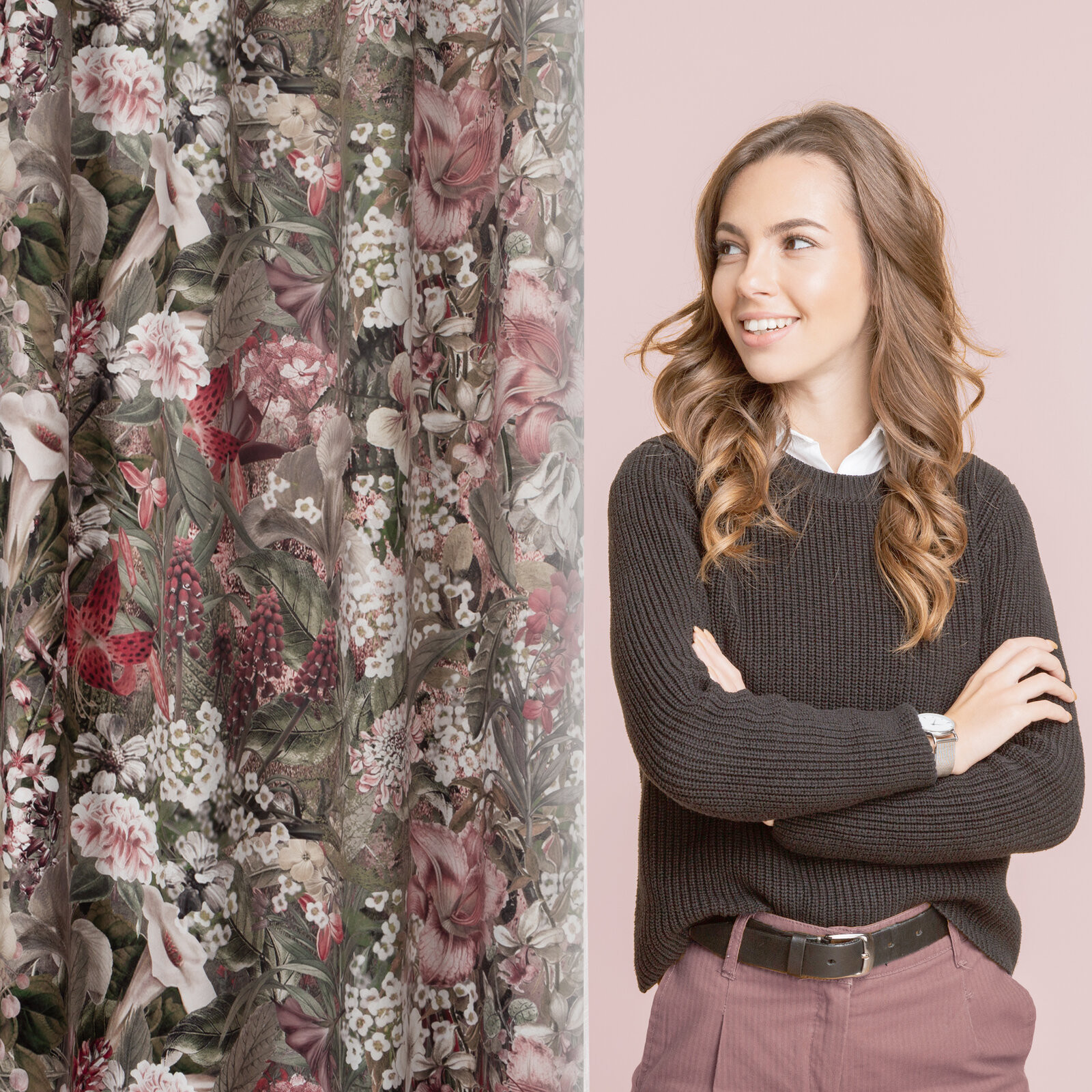 Hotový závěs GLORY zelený - na pásce