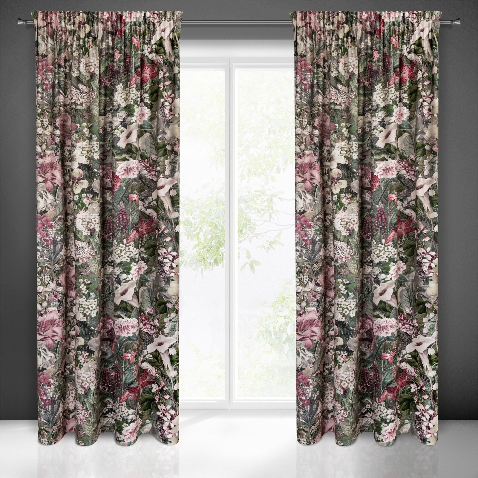 Hotový závěs GLORY zelený - na pásce