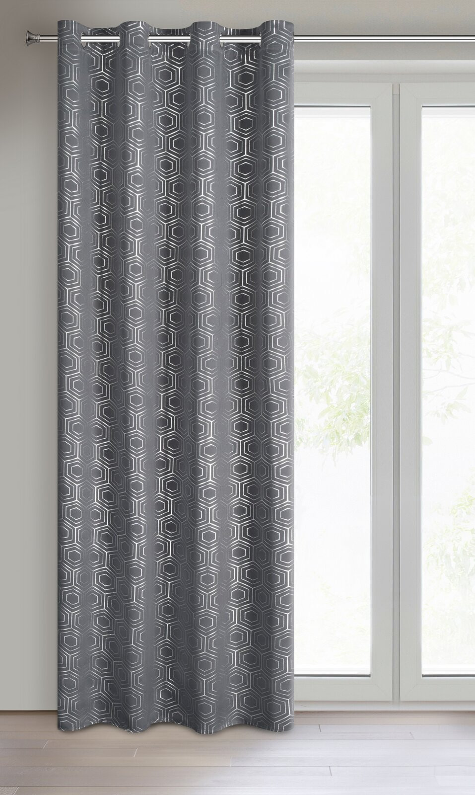 Hotový závěs KAJA grafitový - na průchodkách