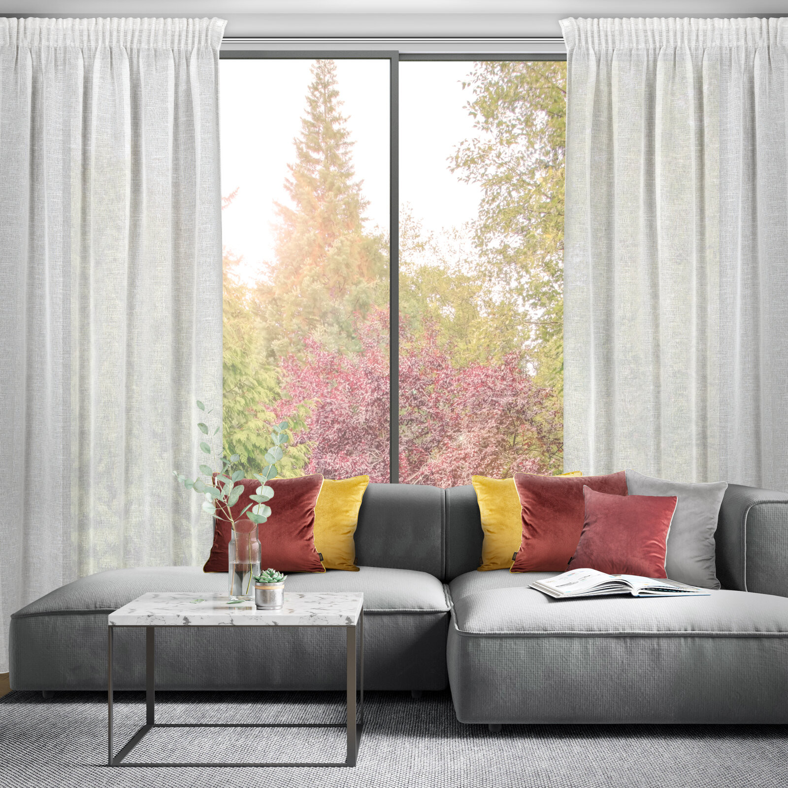 Hotový závěs KATRIN naturální - na pásce