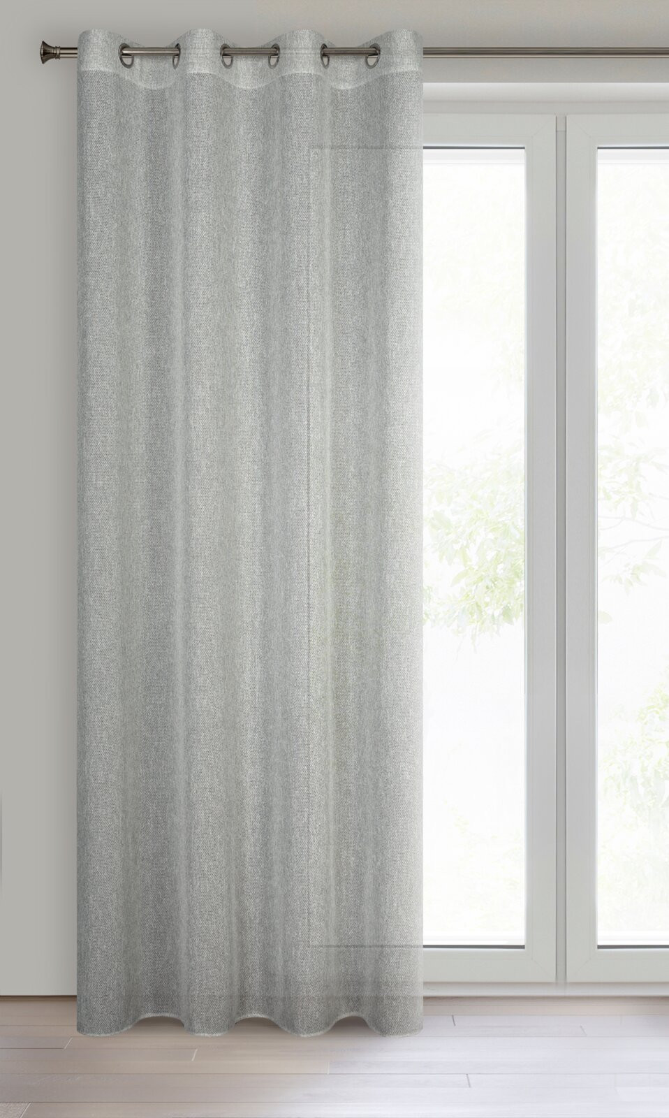 Hotový závěs KENDAL stříbrný - na průchodkách