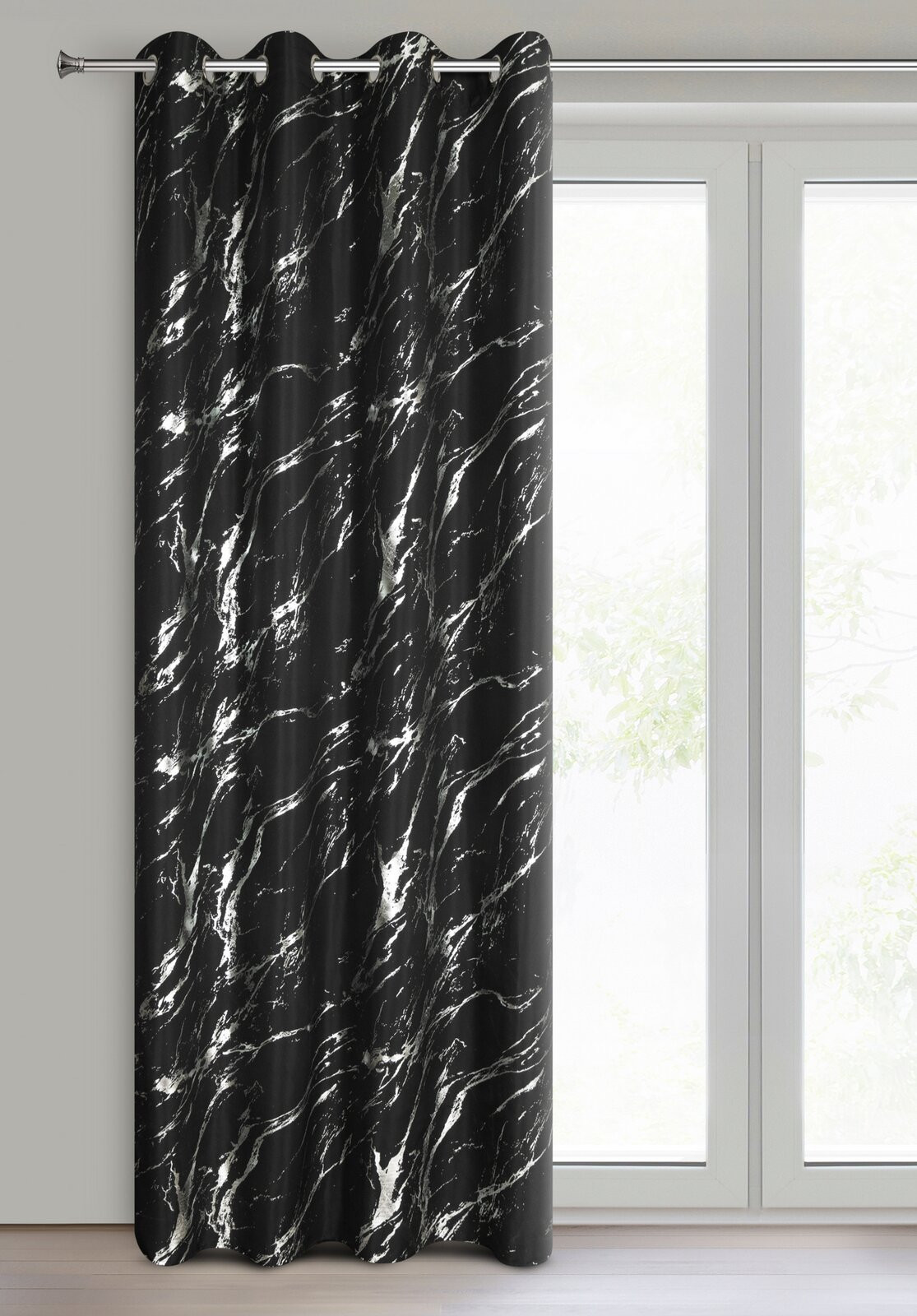 Hotový závěs LANI černý - na průchodkách