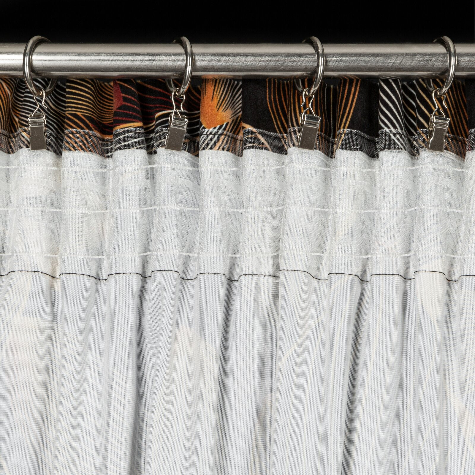 Hotový závěs LARISA černý - na pásce