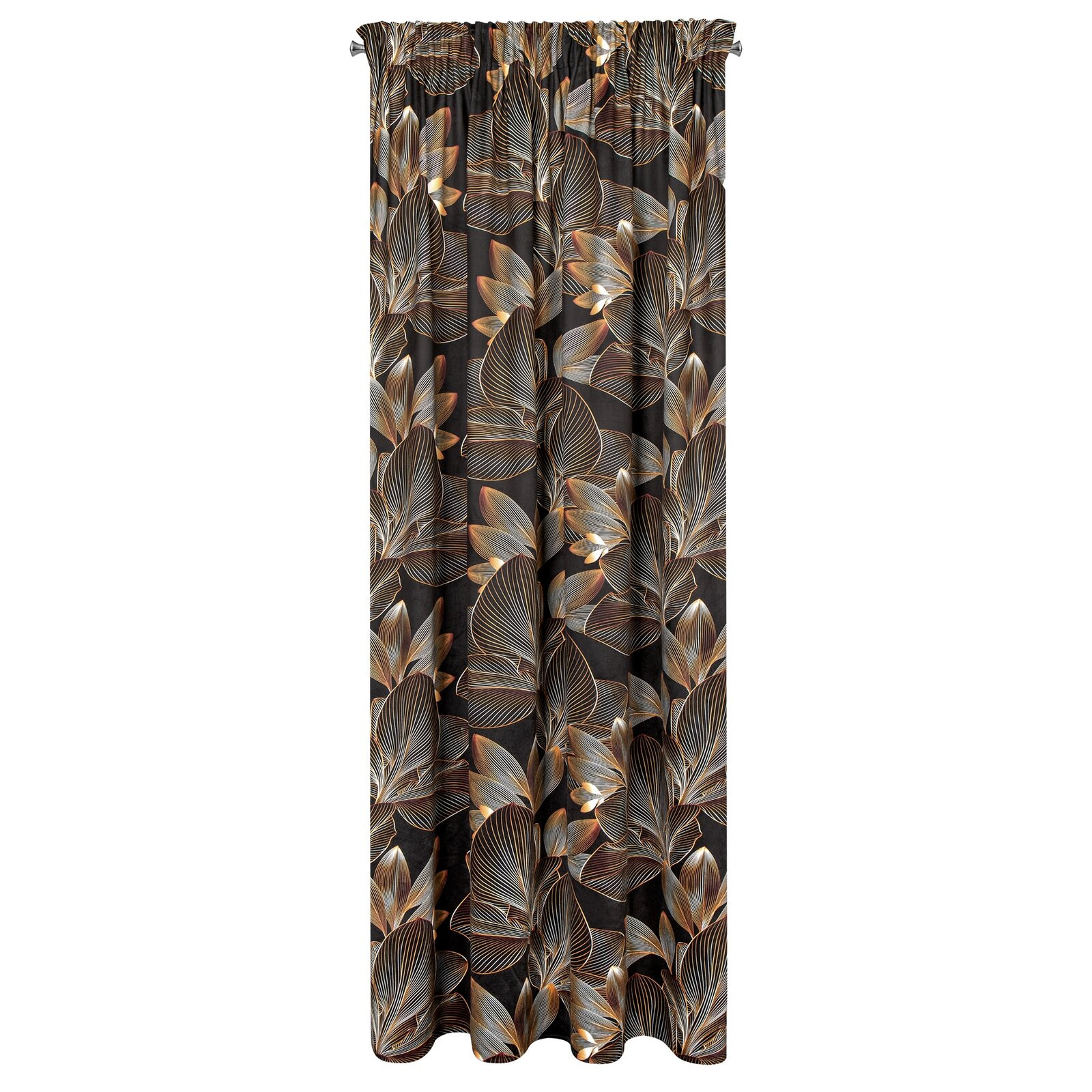 Hotový závěs LARISA černý - na pásce