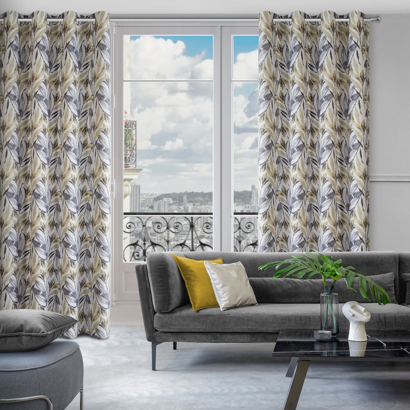 Hotový závěs LAVIN bílý - na průchodkách