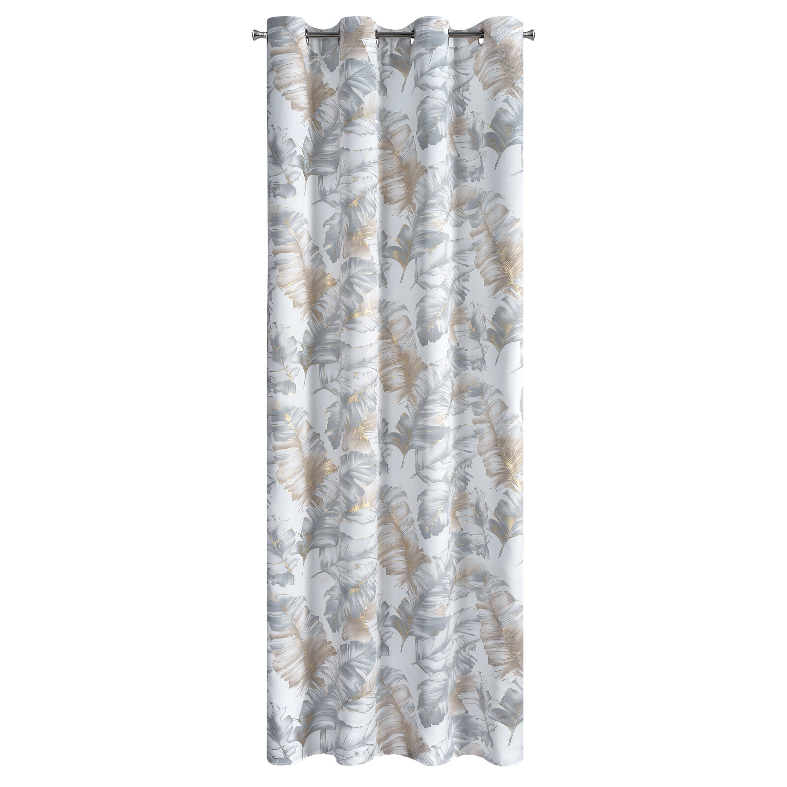 Hotový závěs LAYLA 3 stříbrný / šampaňské - na průchodkách