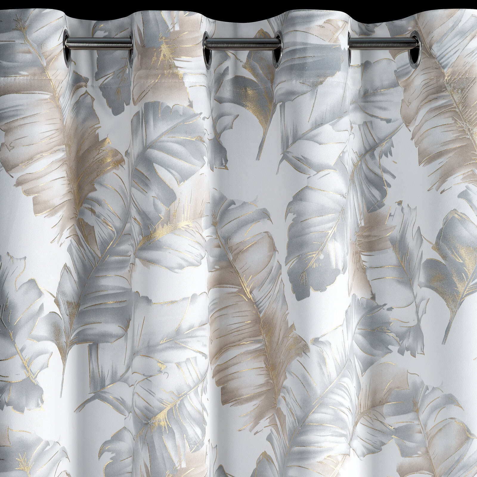 Hotový závěs LAYLA 3 stříbrný / šampaňské - na průchodkách