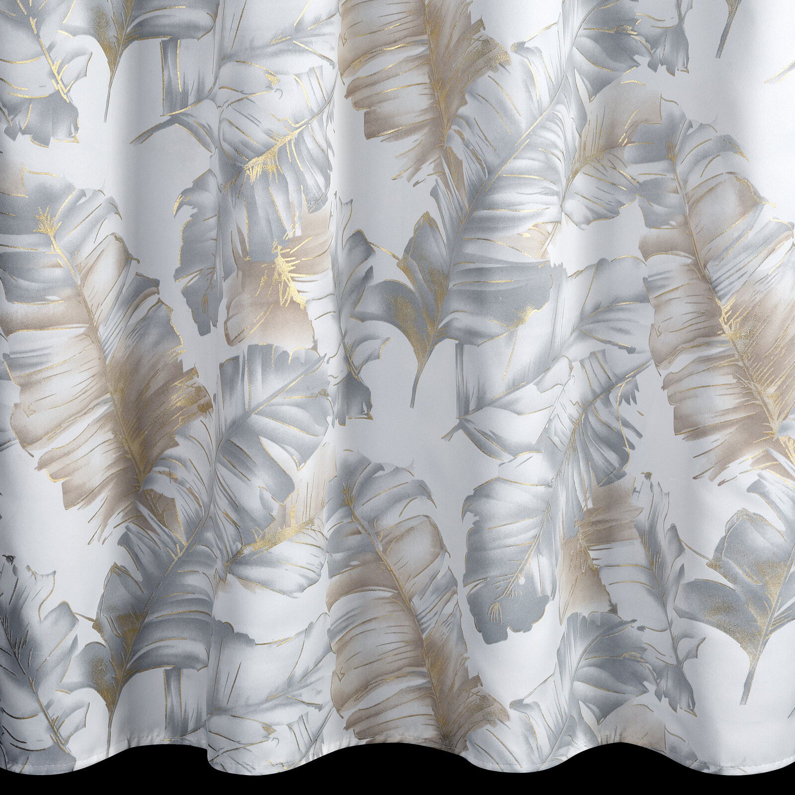 Hotový závěs LAYLA 3 stříbrný / šampaňské - na průchodkách