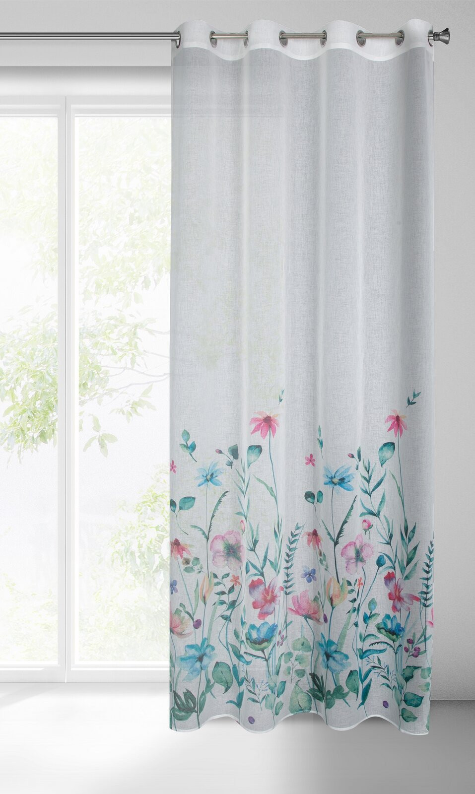 Hotový závěs LILIAN bílý - na průchodkách