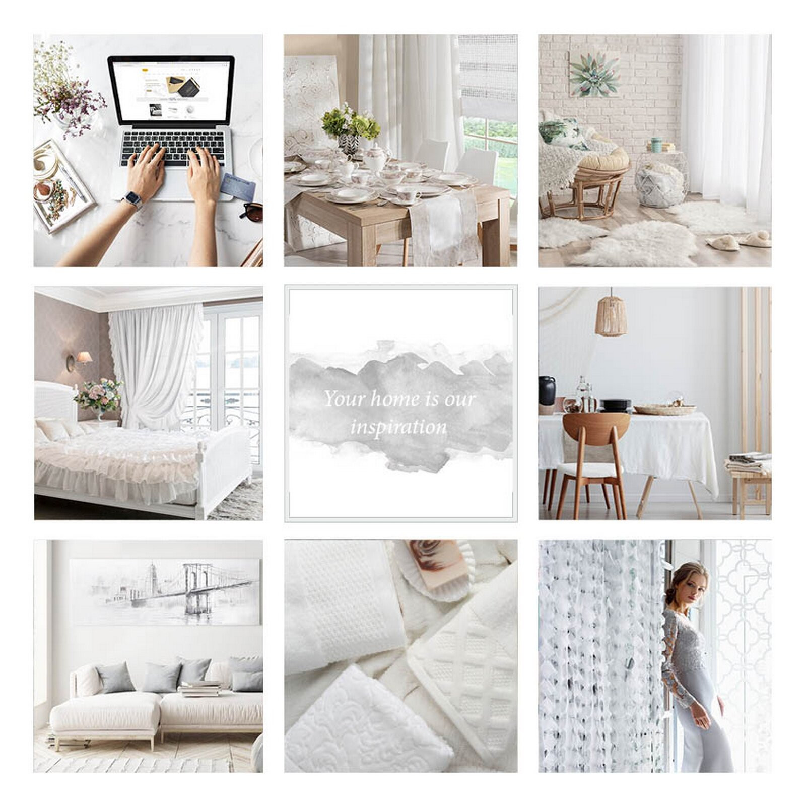 Hotový závěs LILIAN bílý - na průchodkách