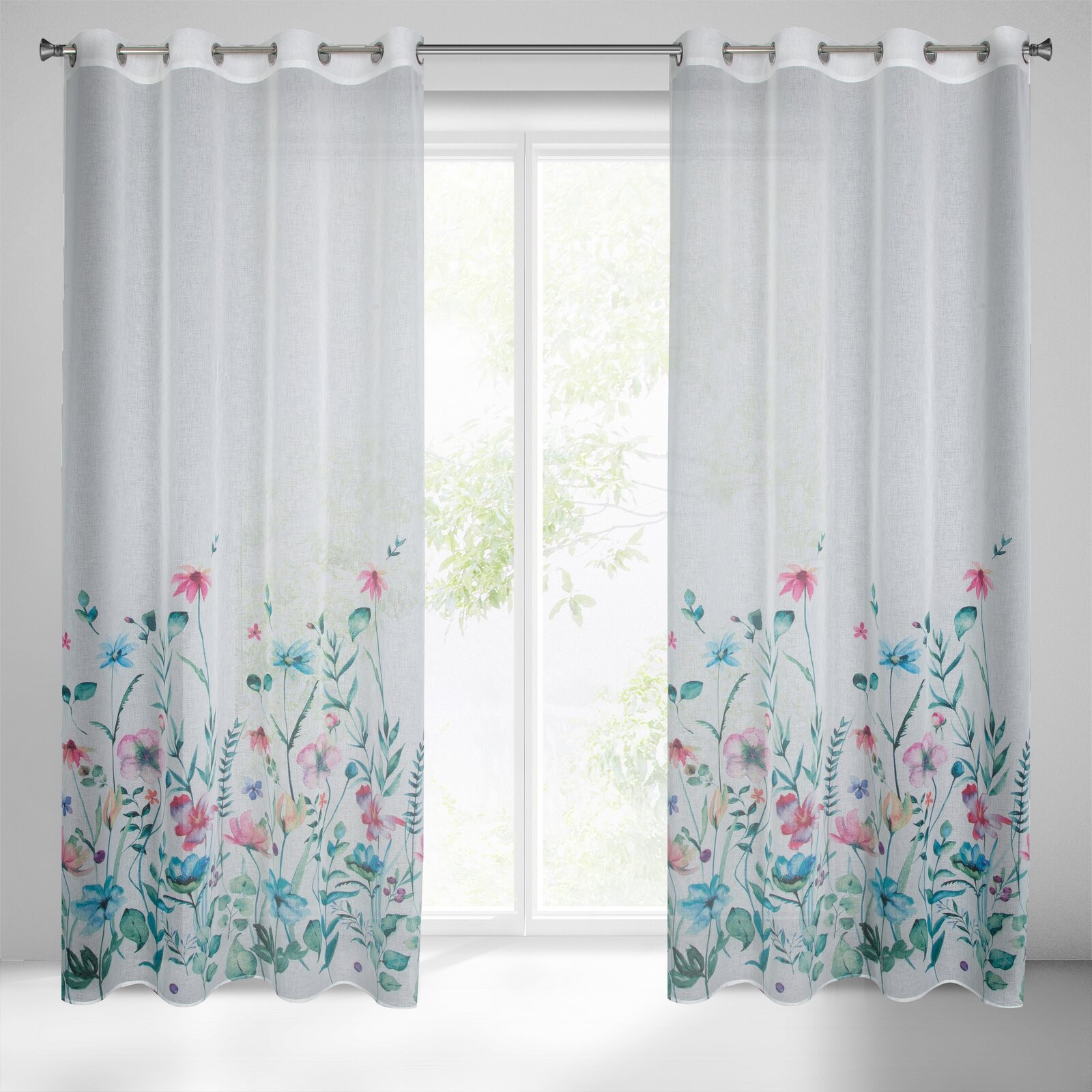 Hotový závěs LILIAN bílý - na průchodkách