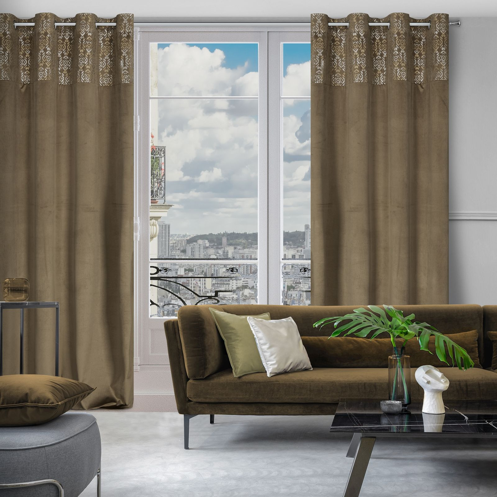 Hotový závěs LIZA béžový - na průchodkách