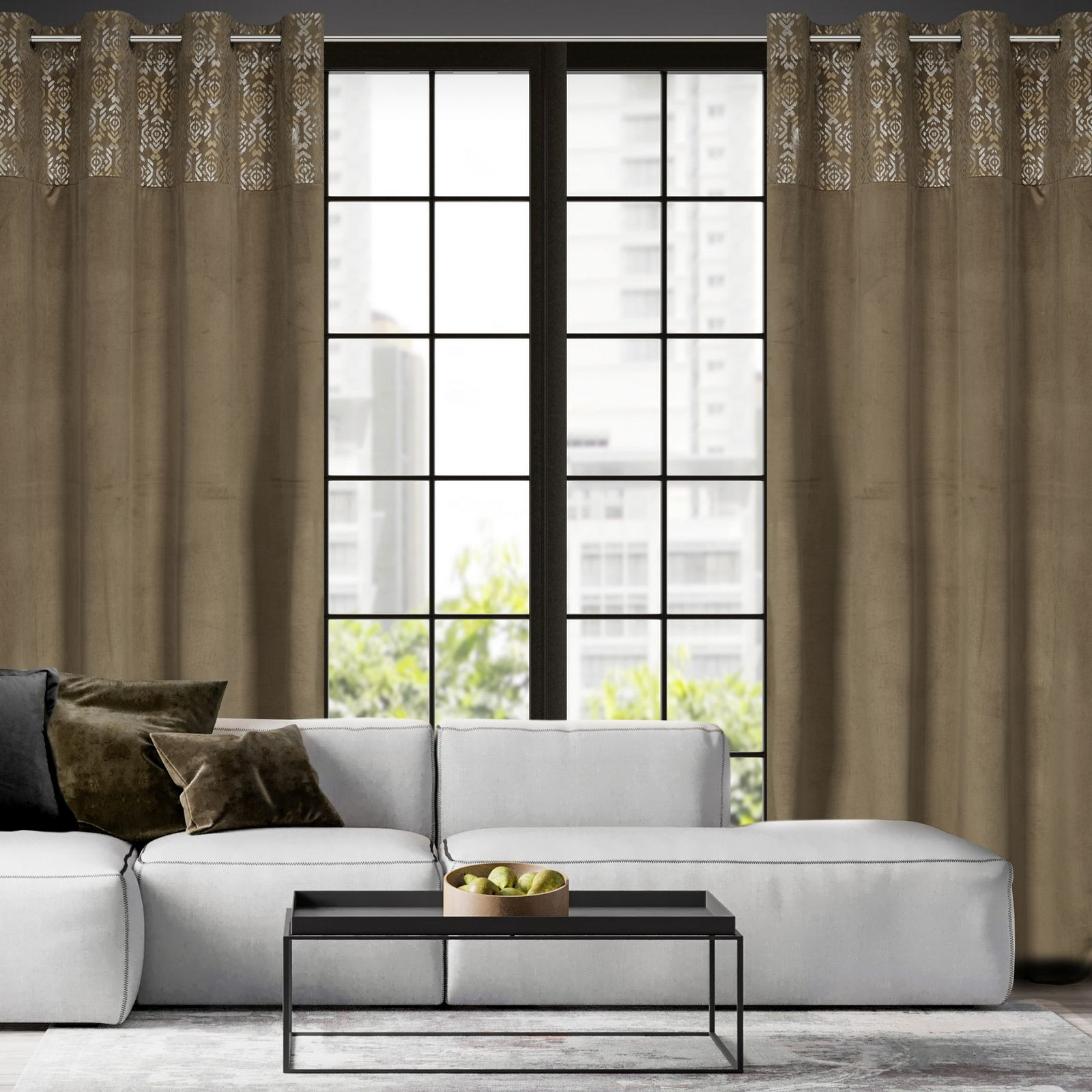 Hotový závěs LIZA béžový - na průchodkách