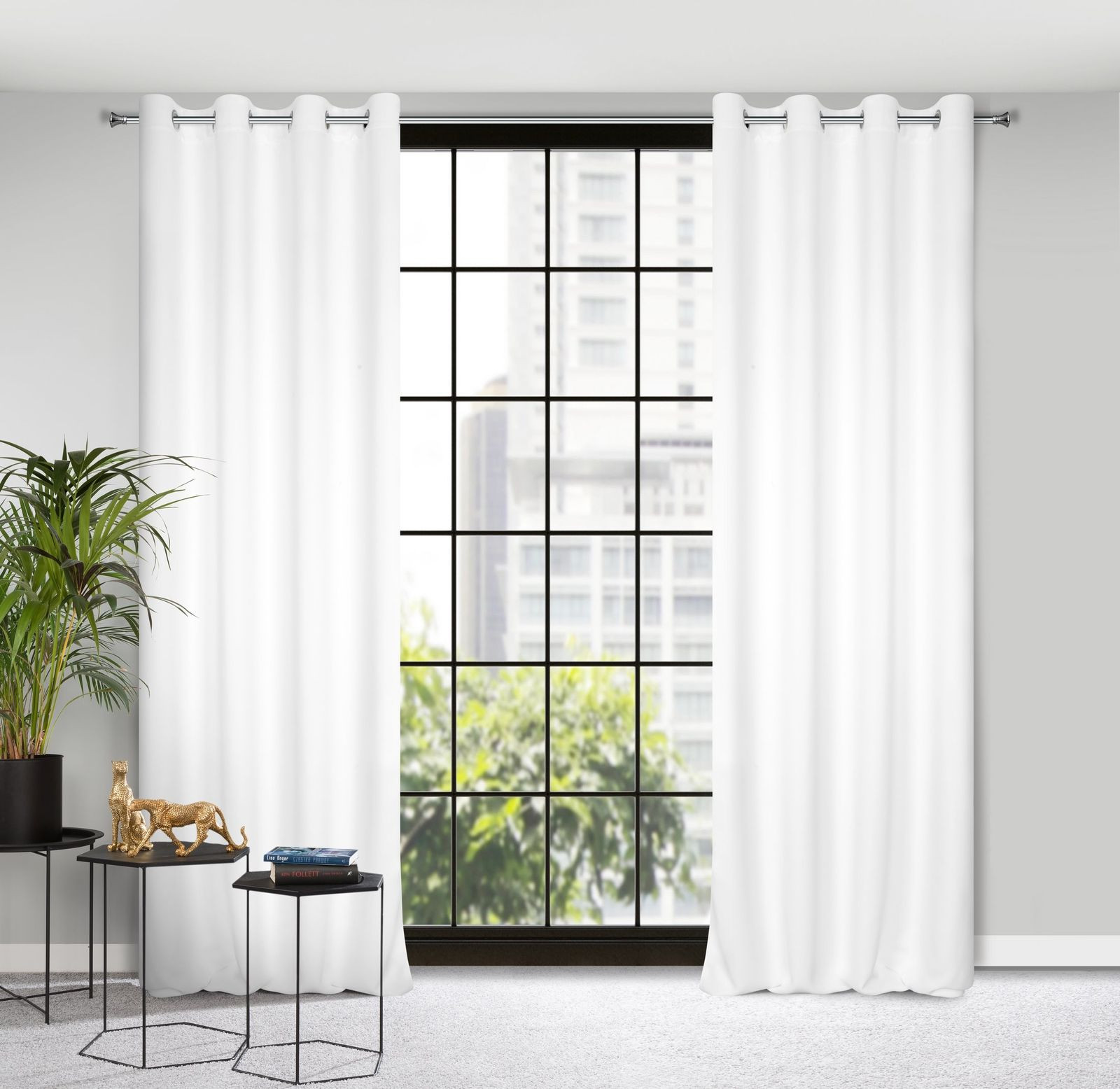 Hotový závěs LOGAN bílý - na průchodkách