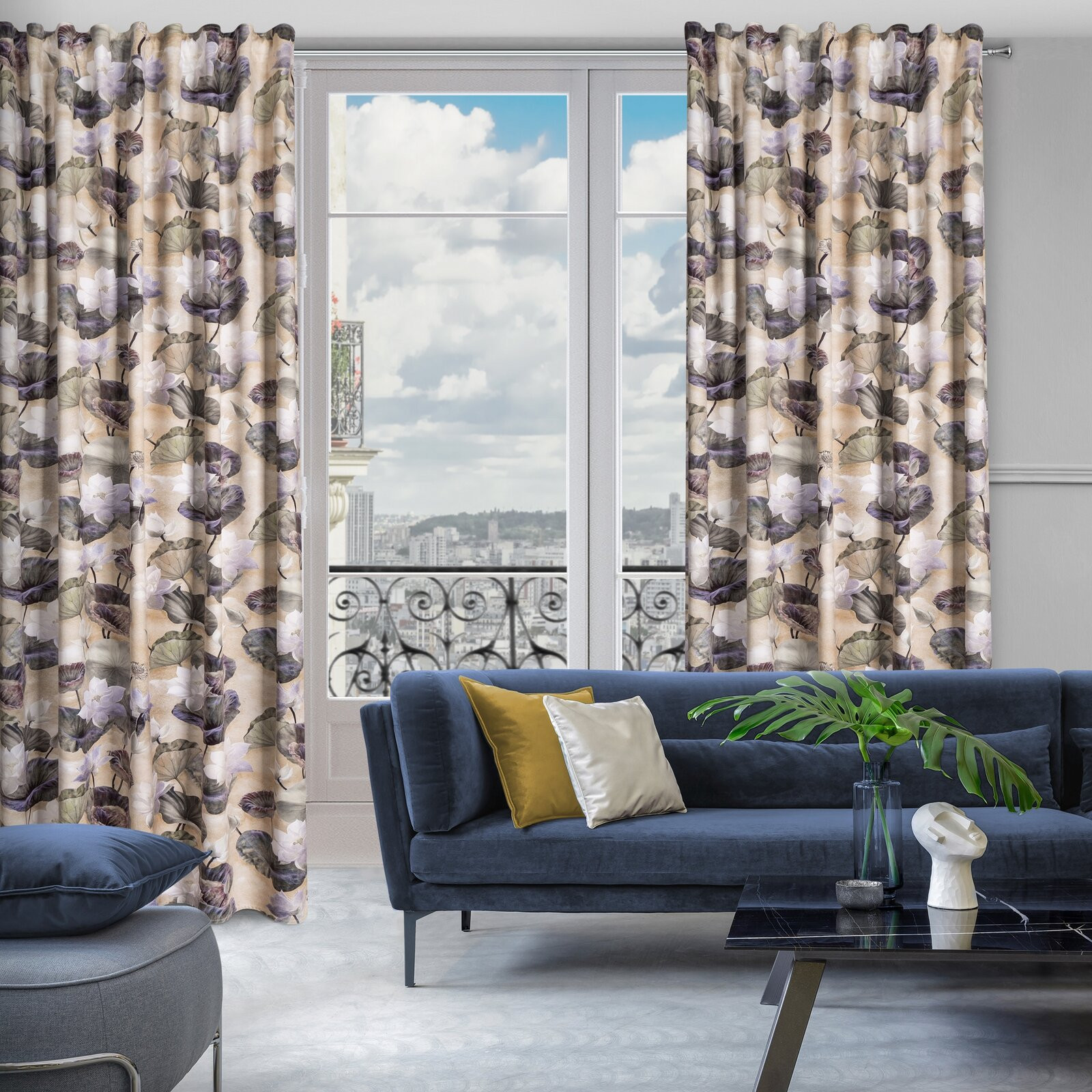 Hotový závěs LOTOS béžový - na pásce