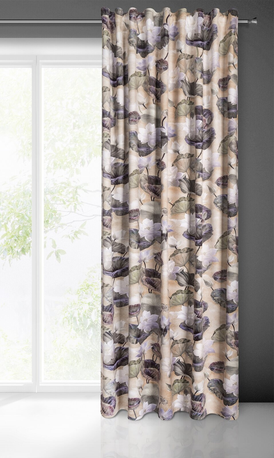 Hotový závěs LOTOS béžový - na pásce